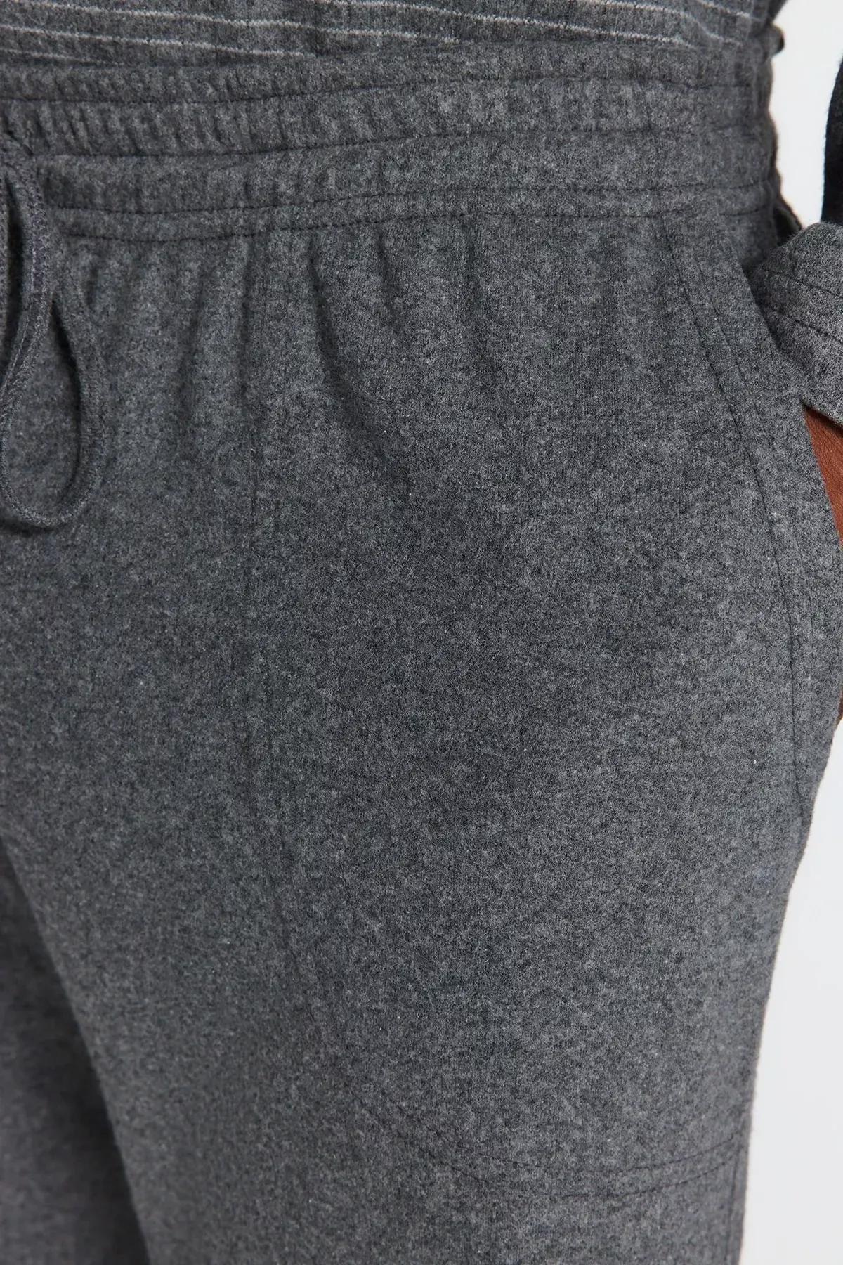 Grey Knitted Plus Size Pyjamas Set, Smoked, large image number 6