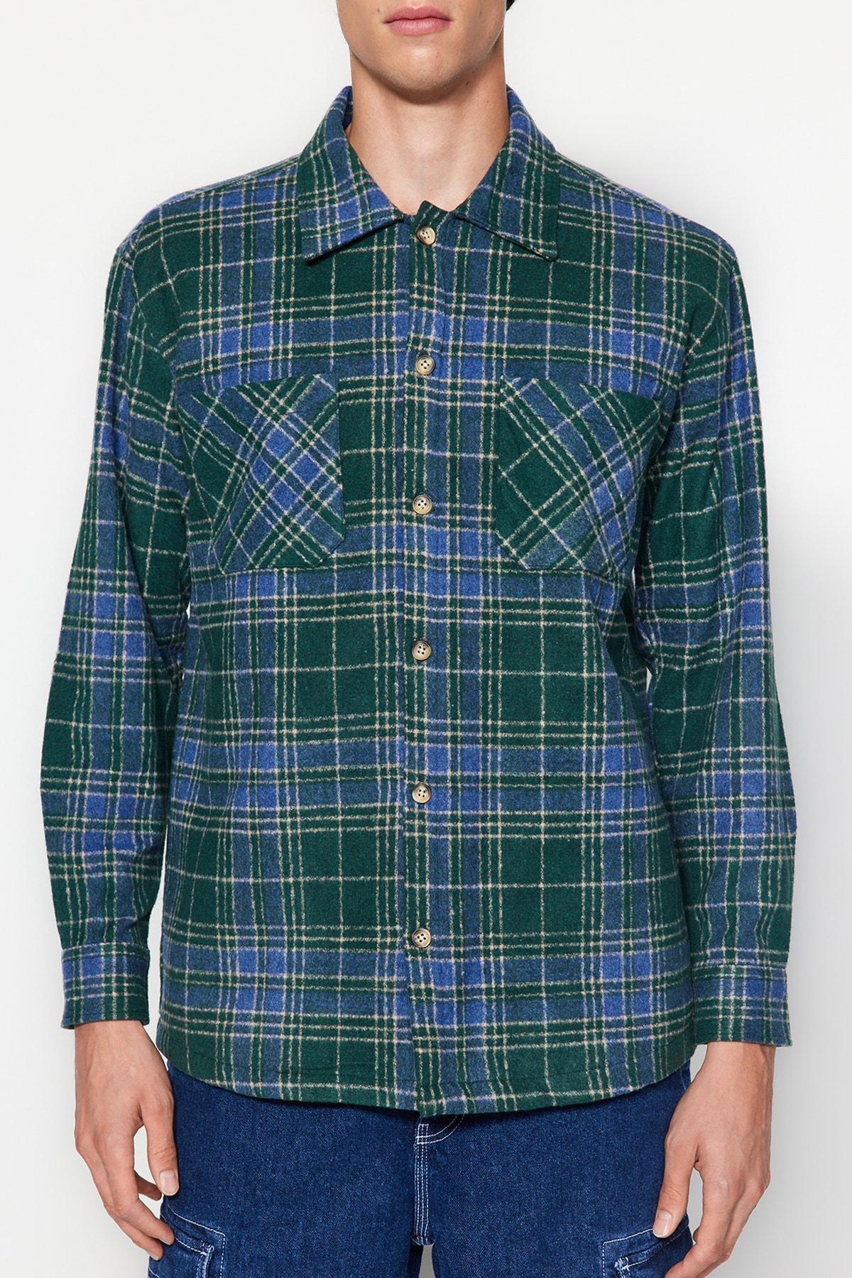 Trendyol - Green Oversize Inner Quilted Shirt