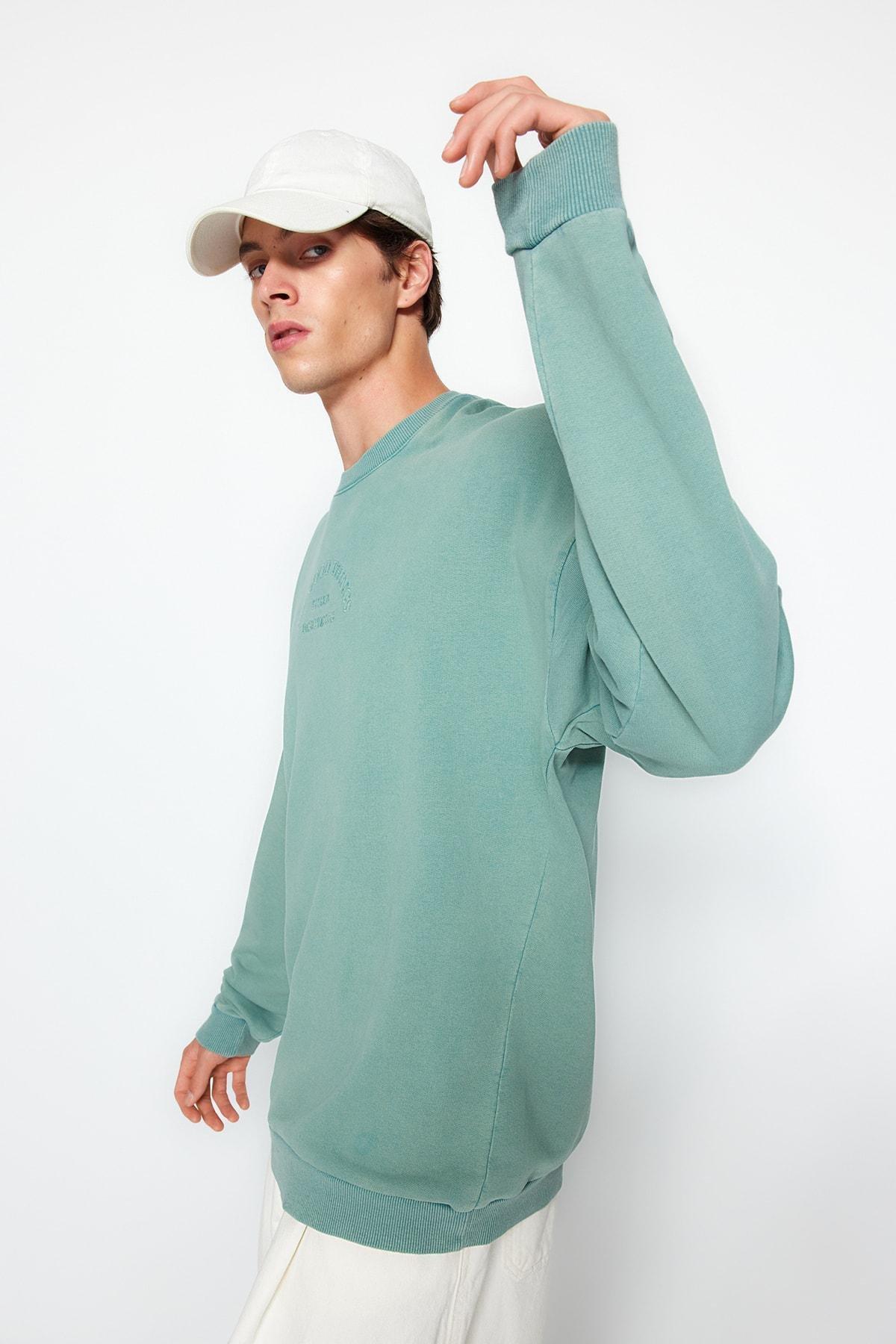 Buy Trendyol Oversize Crew Neck Embroidered T-Shirt Online