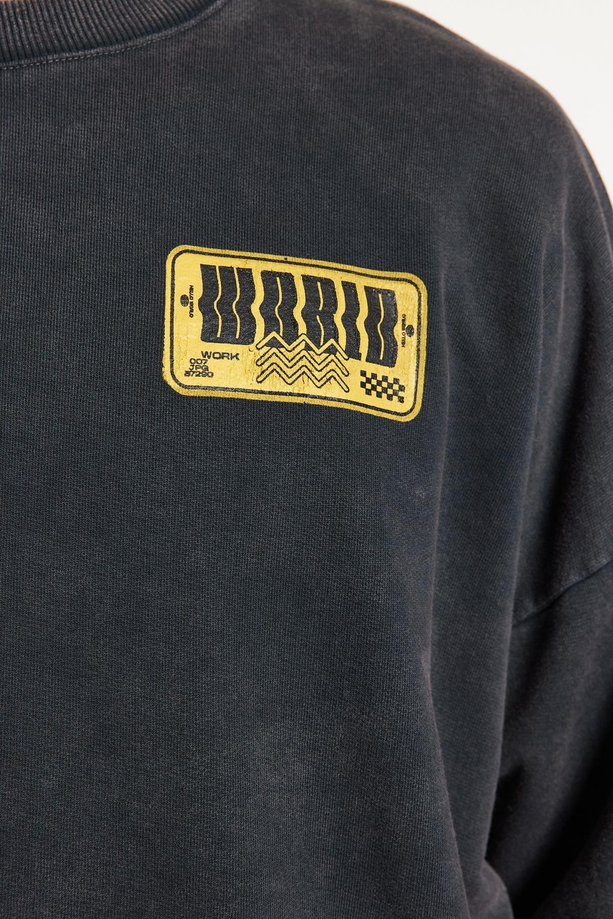 Grey Oversized Printed Sweatshirt, , large image number 5