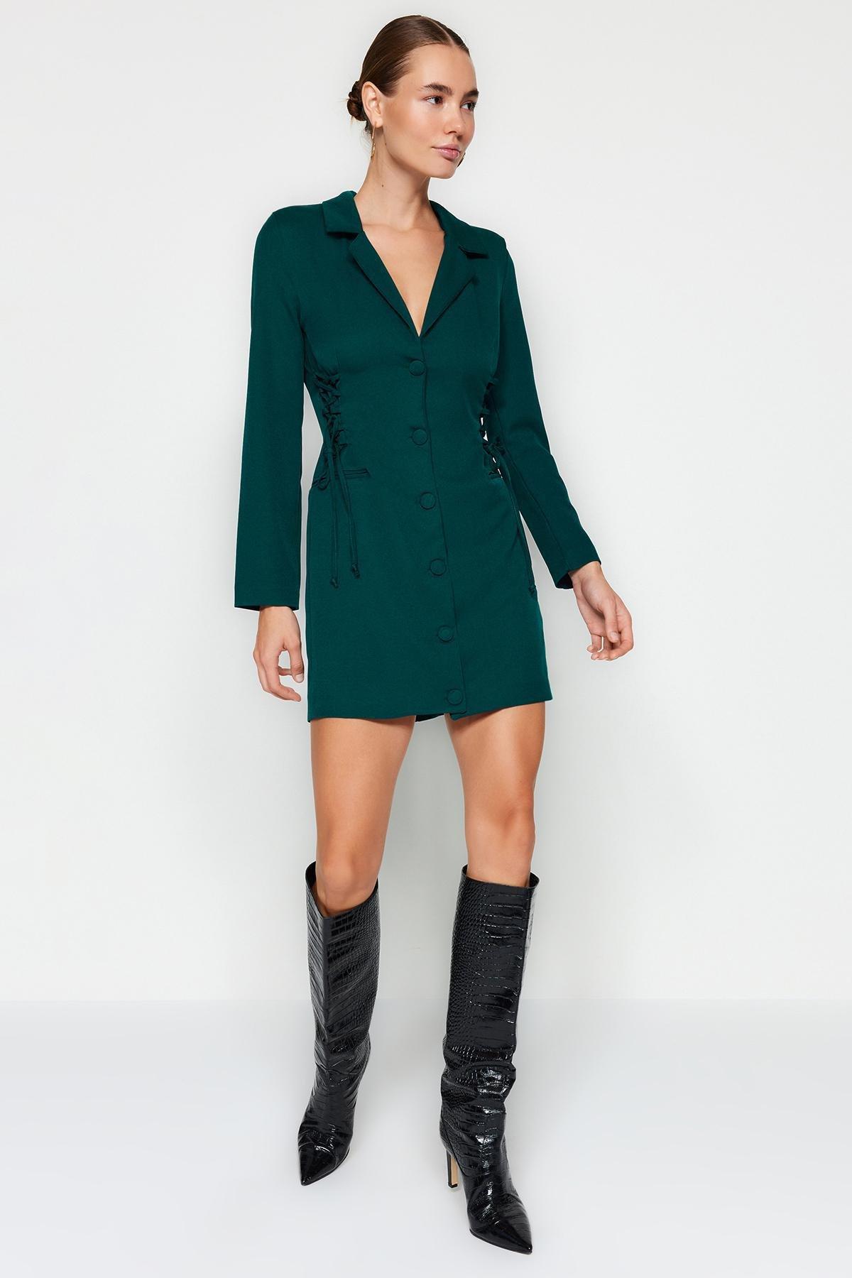 Trendyol - Brown Woven Jacket Dress