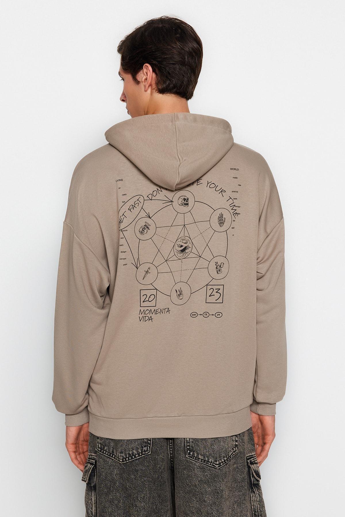 Grey Oversize Hoodie, , large image number 4
