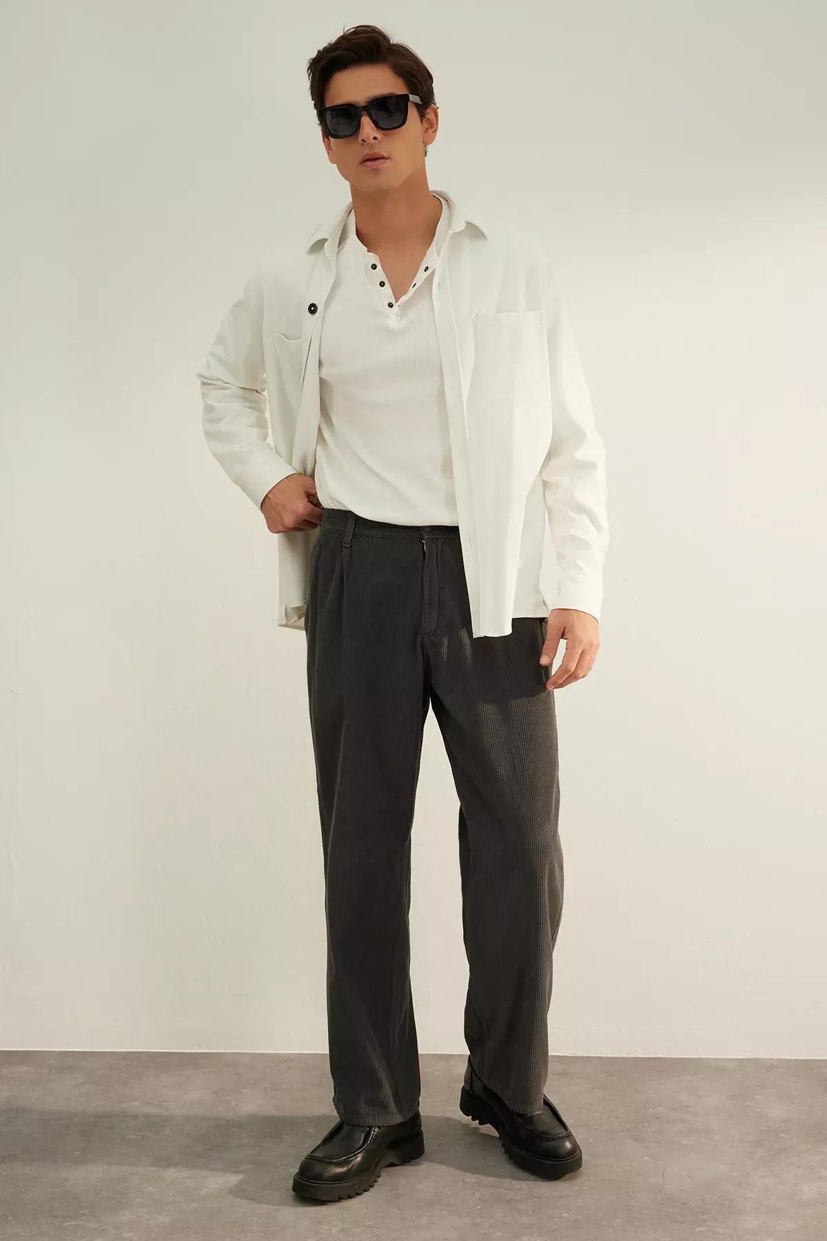 Brown Limited Edition Wide Leg Pants, Anthracite, large image number 1