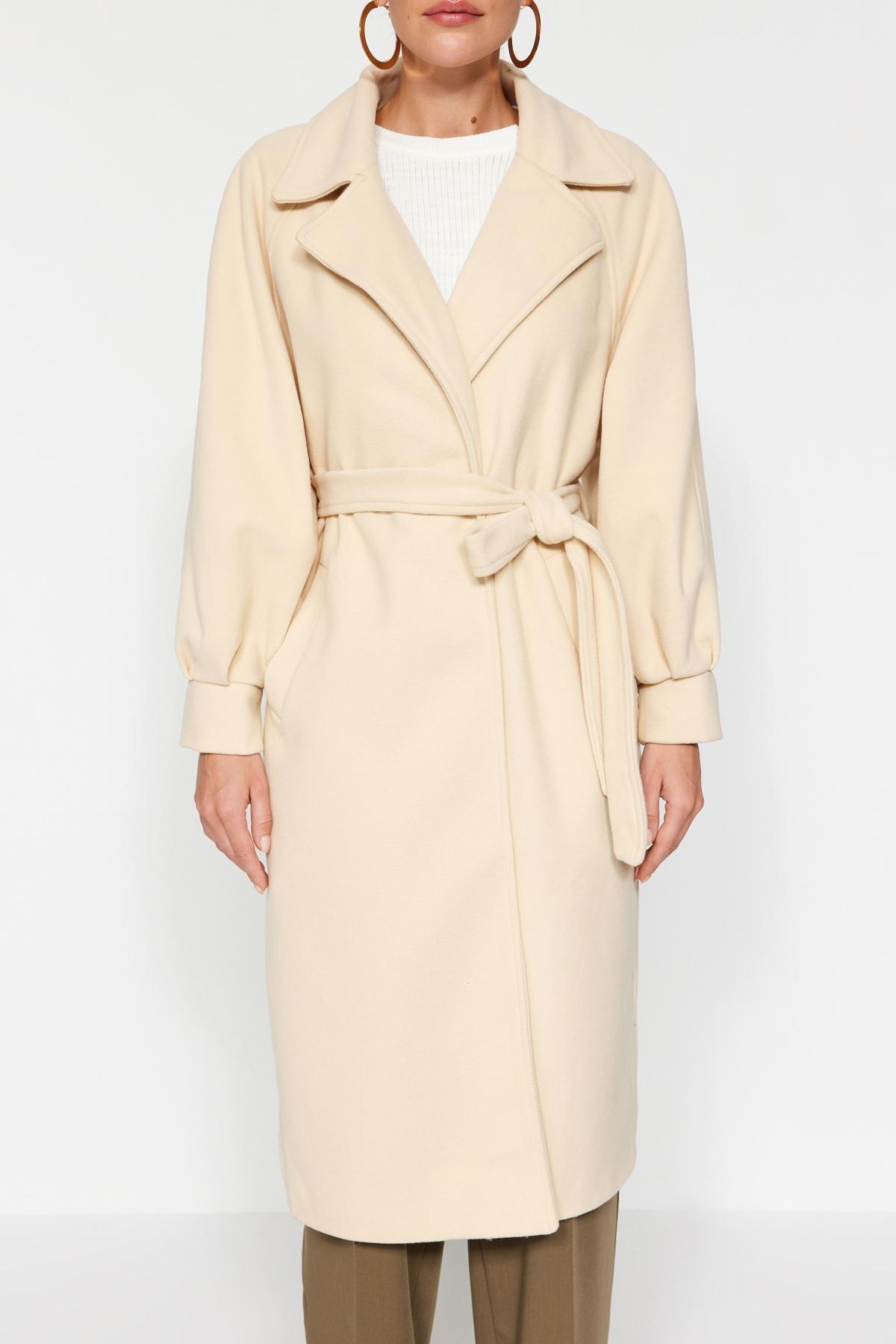 Beige Oversized Coat, , large image number 3