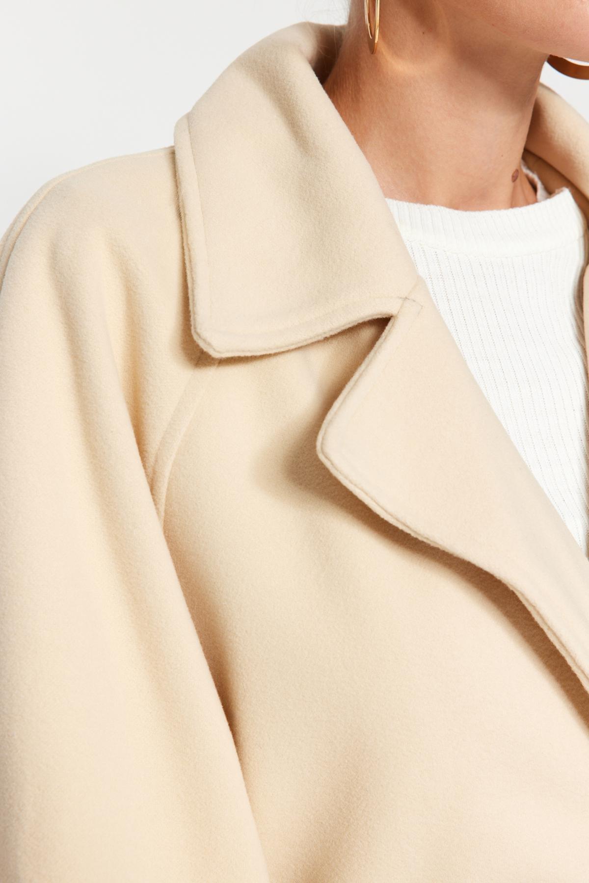 Beige Oversized Coat, , large image number 4