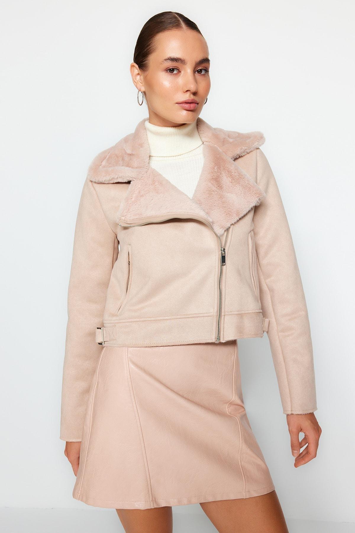 Trendyol - Grey Leather Coat