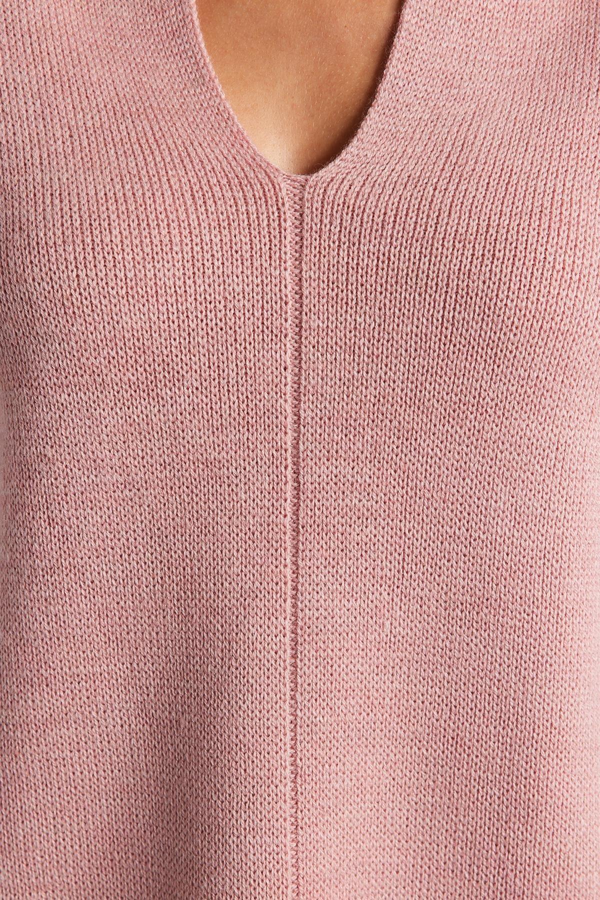 Trendyol - Pink V-Neck Knitwear Sweater