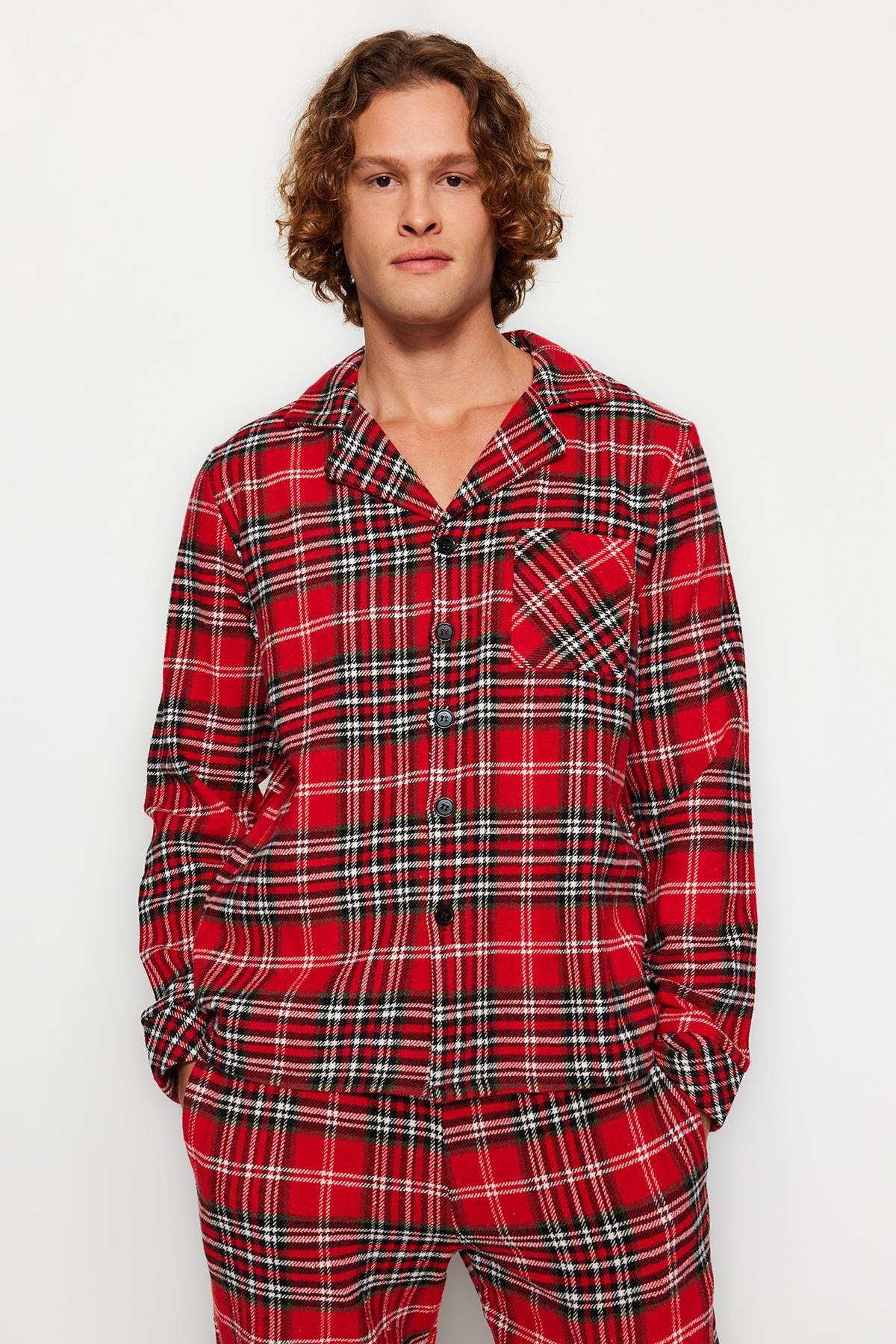 Trendyol - Red Plaid Weave Pyjamas Set