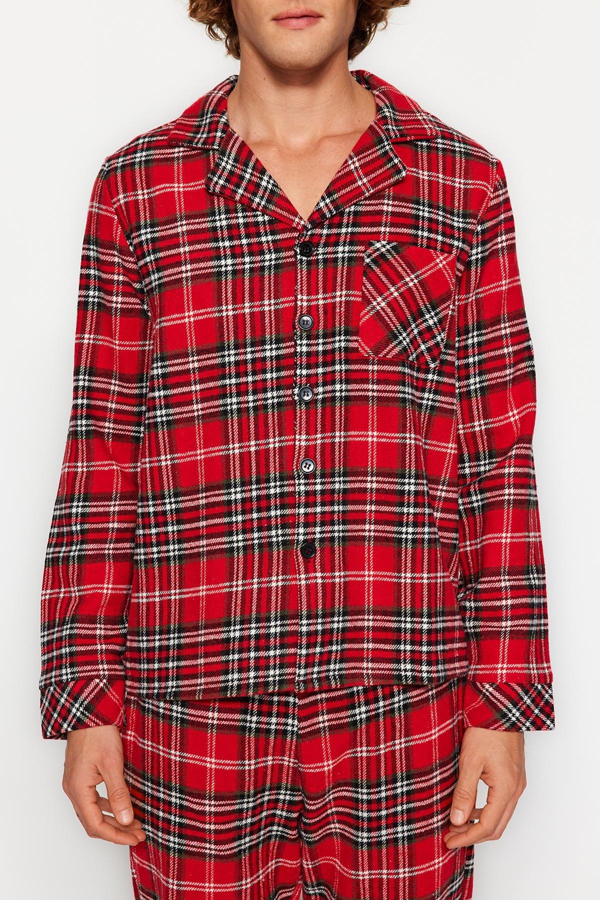 Red Plaid Weave Pyjamas Set, , large image number 3