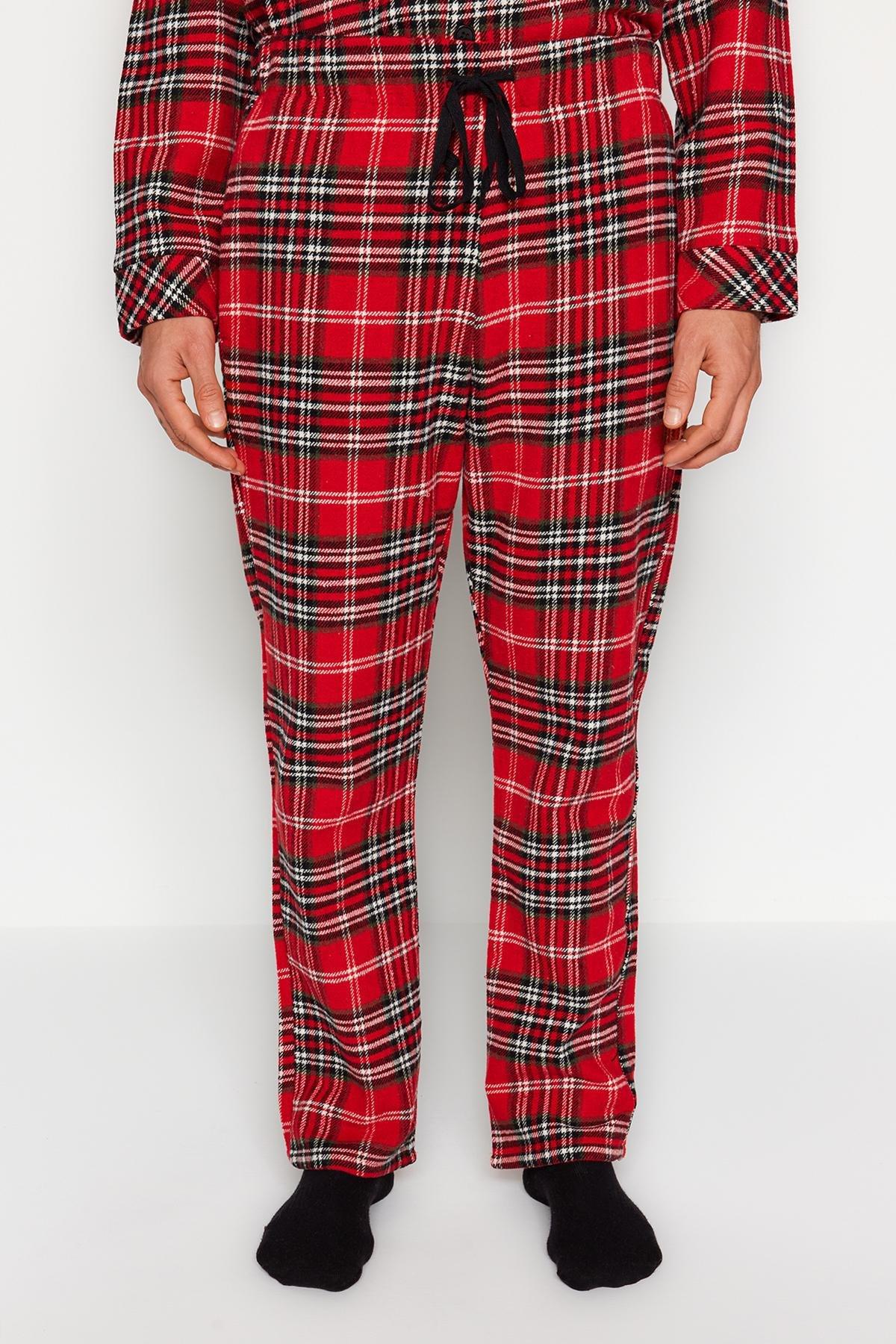 Trendyol - Red Plaid Weave Pyjamas Set