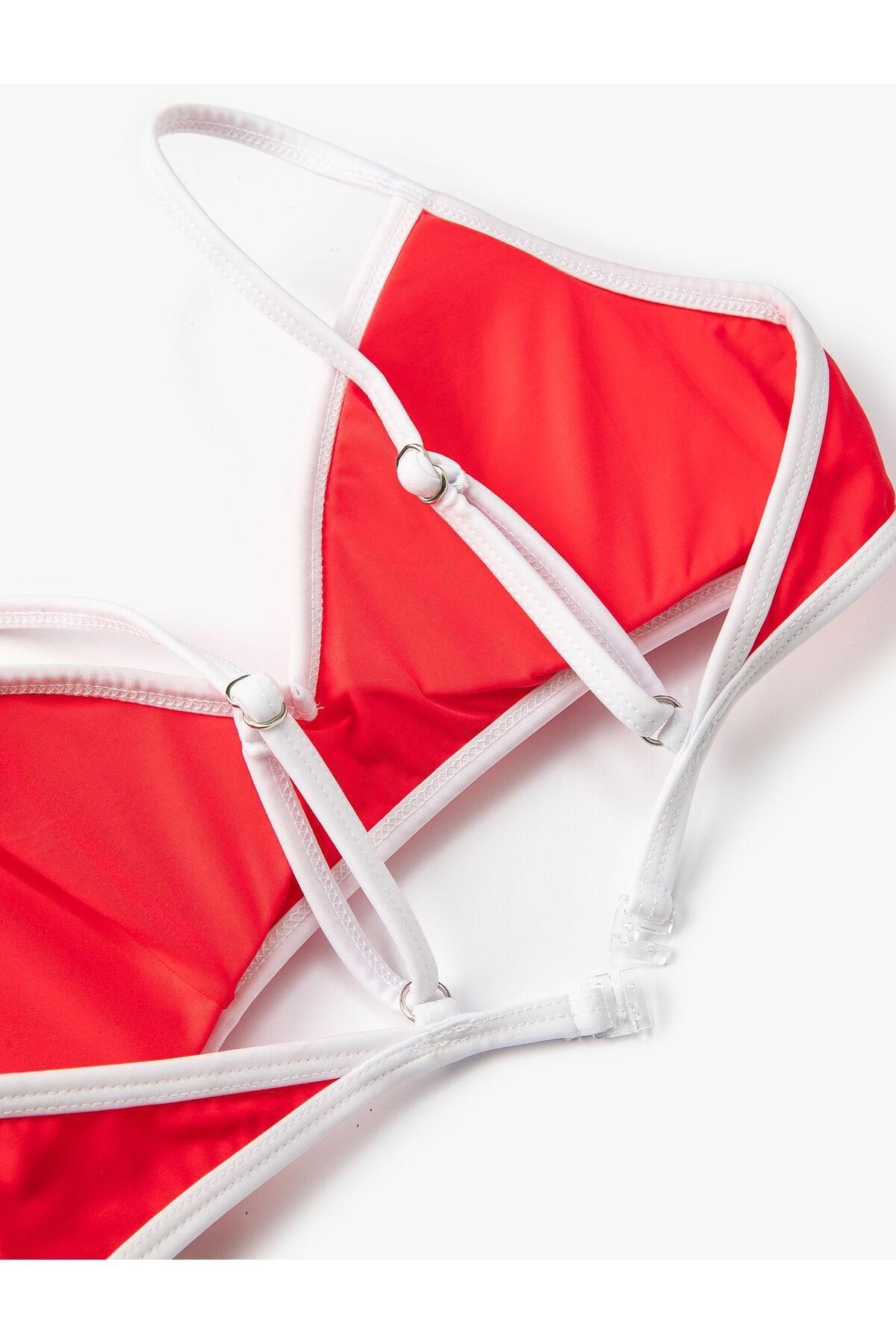 Koton - Red Piping Detailed Triangle Bikini Top