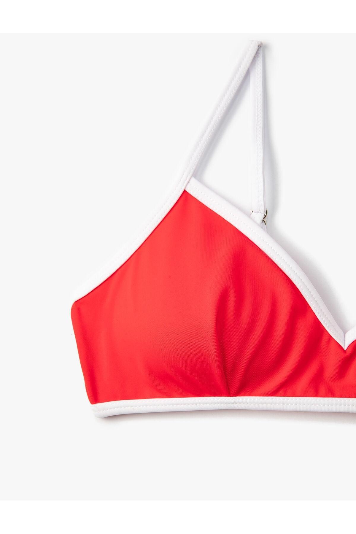 Koton - Red Piping Detailed Triangle Bikini Top