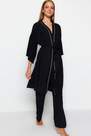 Trendyol - Black Oversized Woven Pyjamas Set