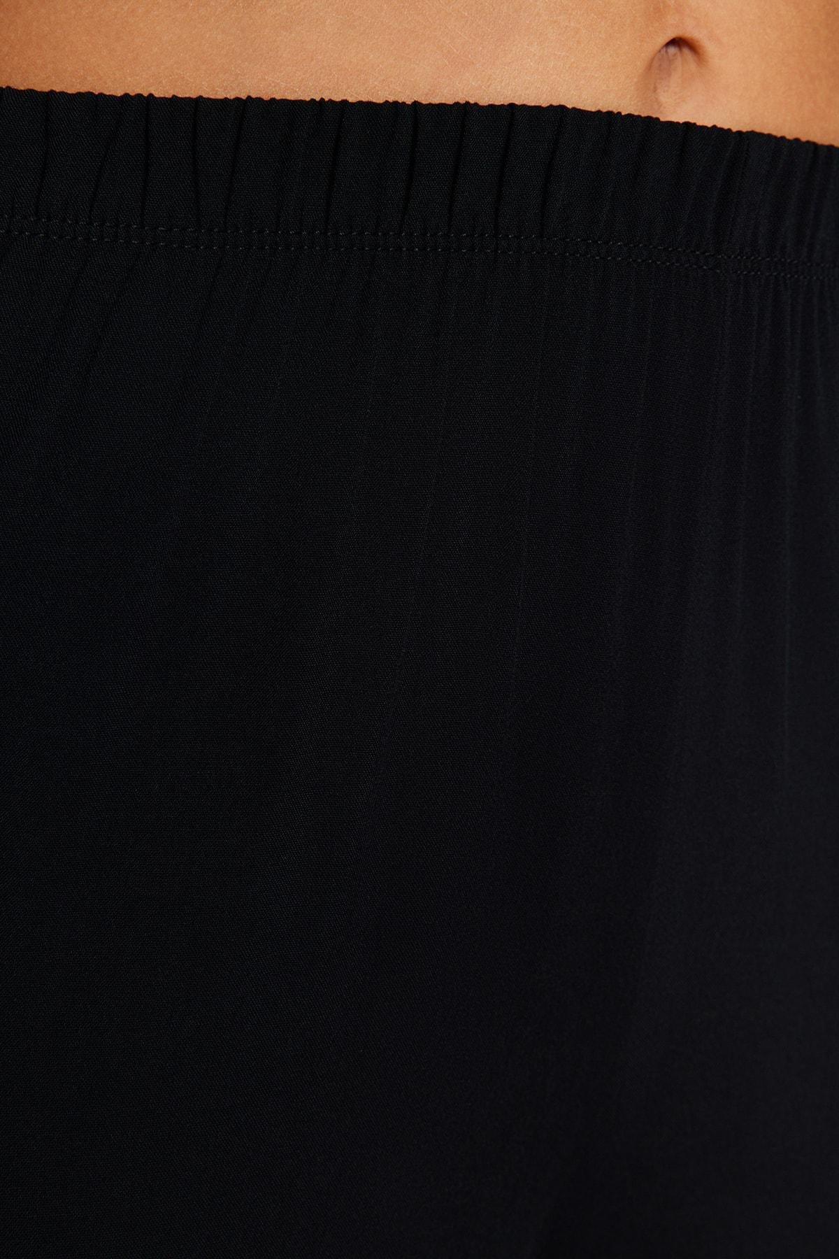 Black Oversized Woven Pyjamas Set, , large image number 5