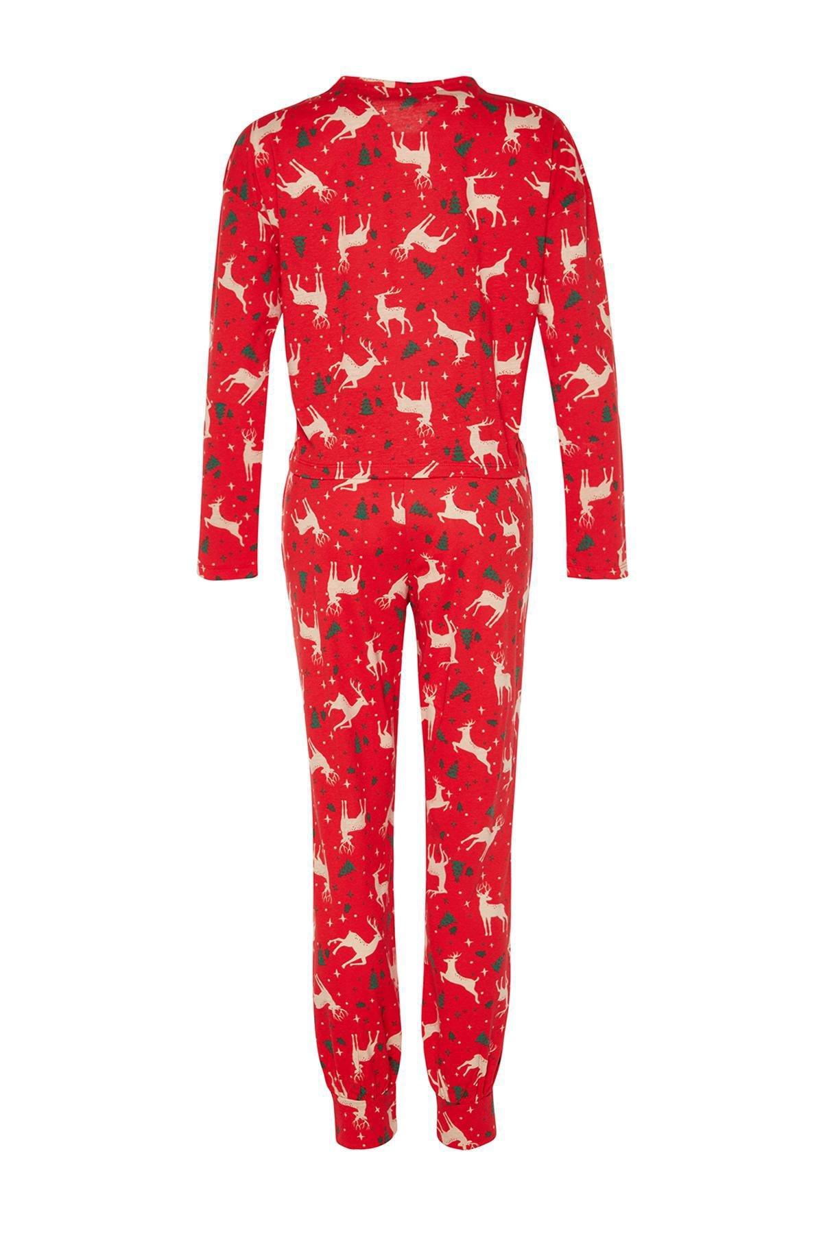 Red Christmas Knitted Pyjamas Set, C101_1831, large image number 2