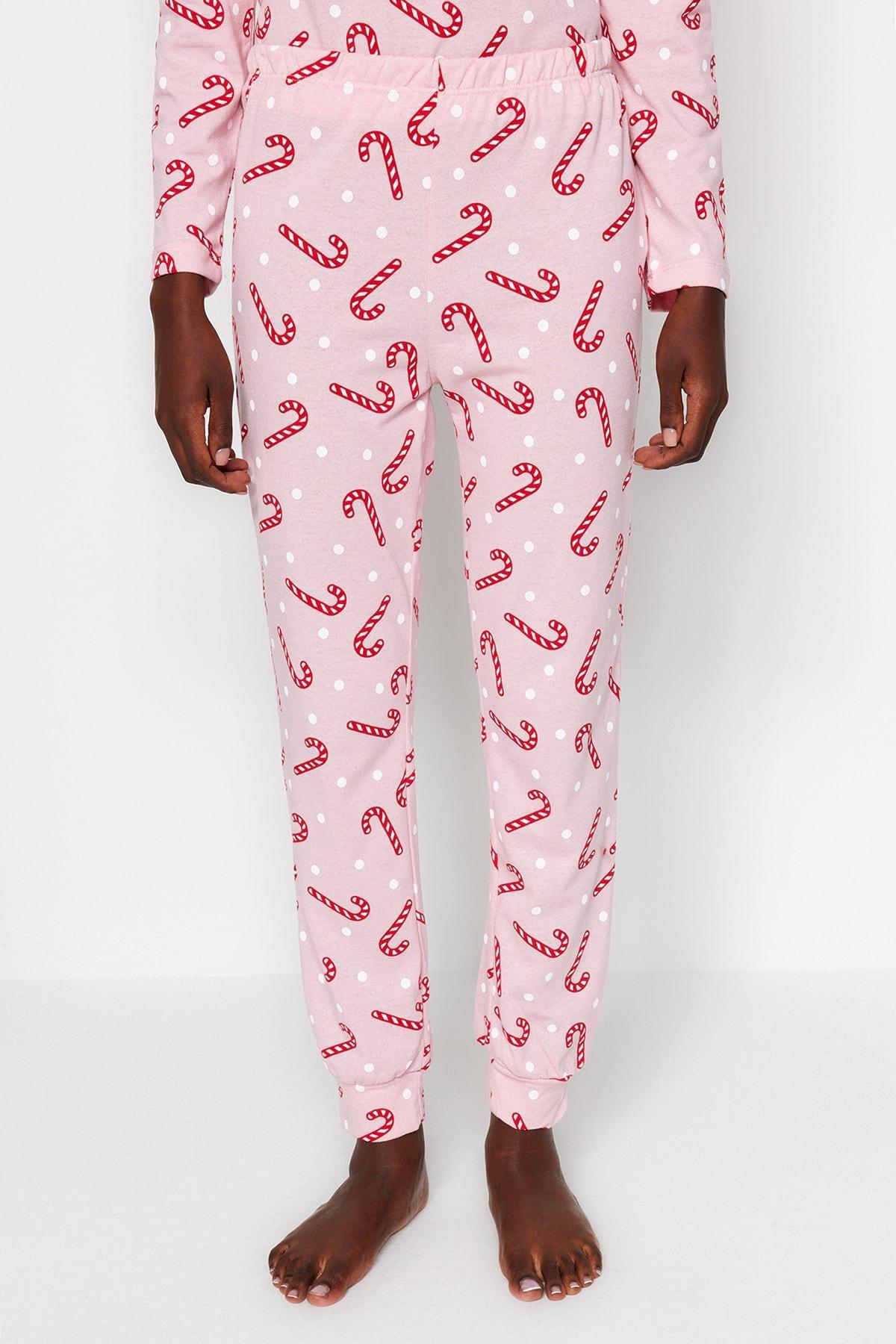 Pink Christmas Knitted Pyjamas Set, , large image number 4