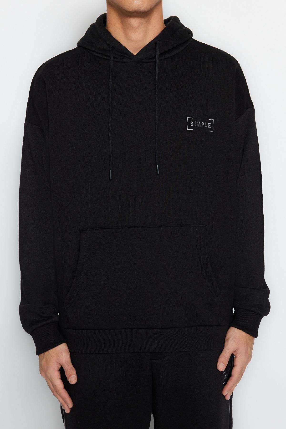 Black Oversized Hooded Tracksuit Co-Ord Set, , large image number 3