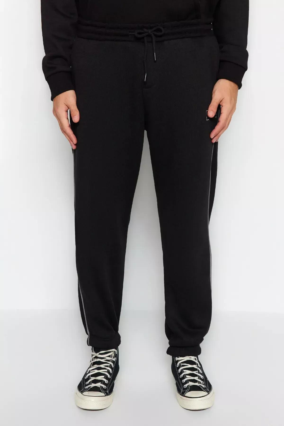 Black Oversized Hooded Tracksuit Co-Ord Set, BLACK, large image number 9