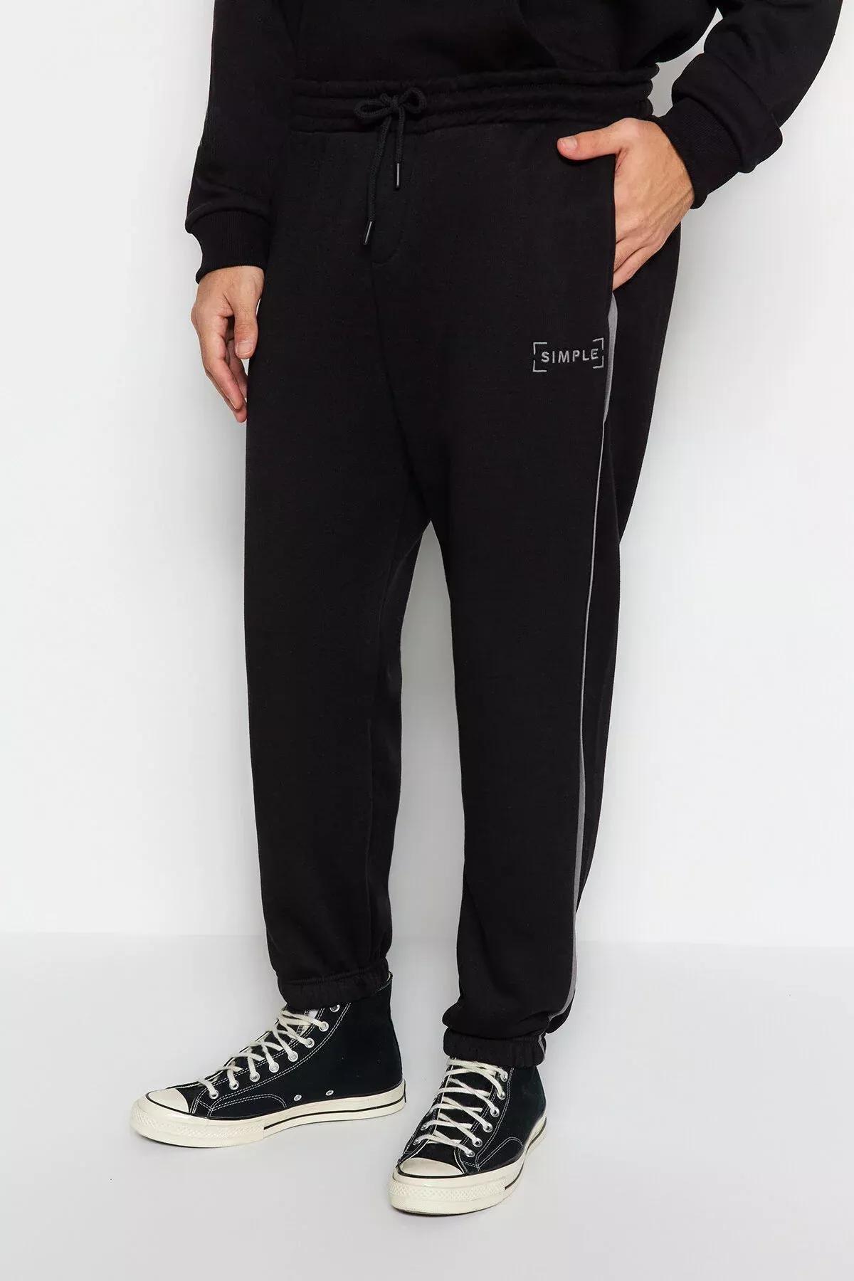 Black Oversized Hooded Tracksuit Co-Ord Set, BLACK, large image number 10