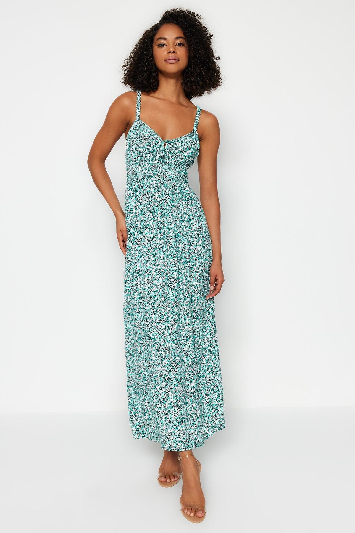 Trendyol - Green Halter Neck Woven Dress