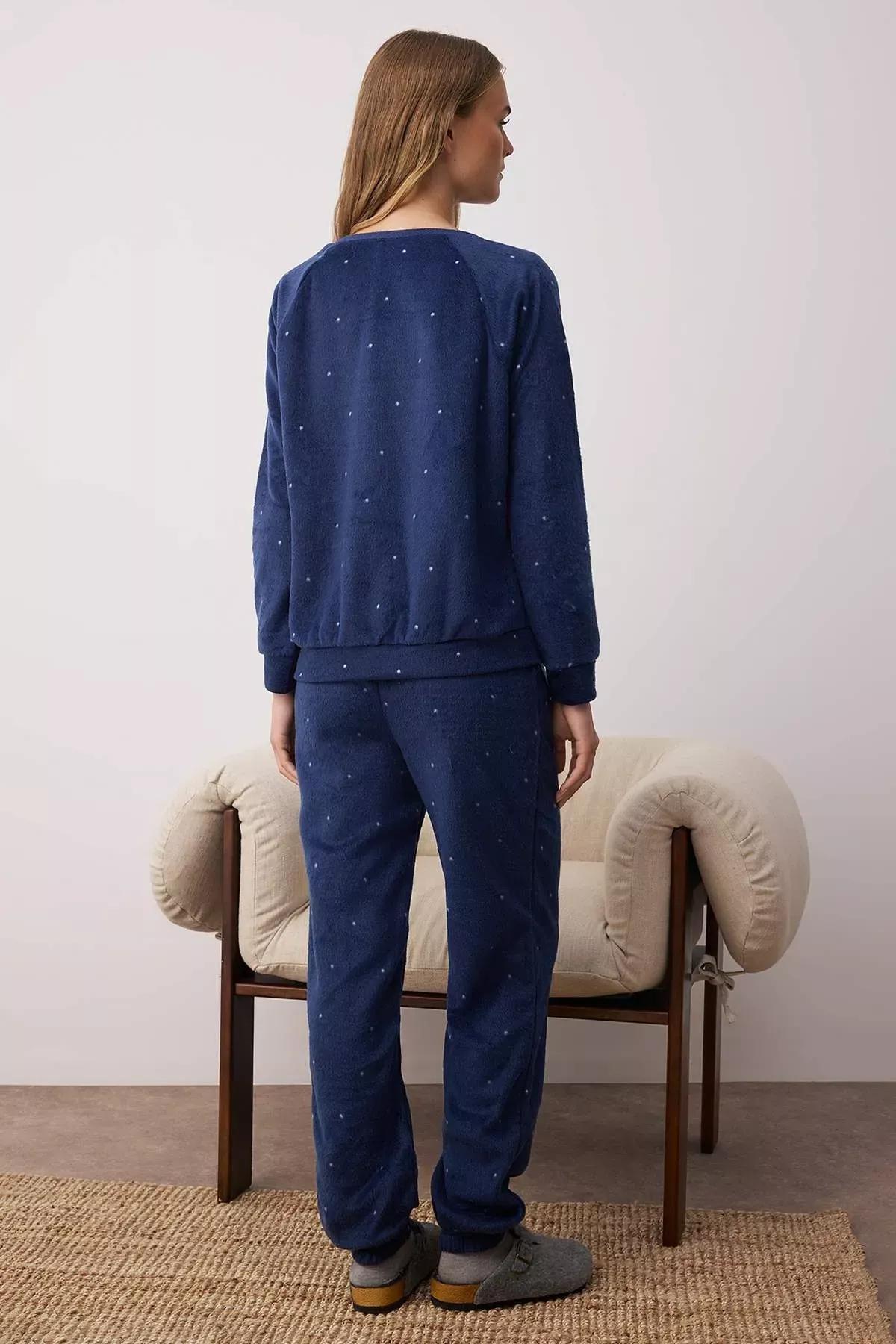 Navy Polka Dot Pajama Set, , large image number 3