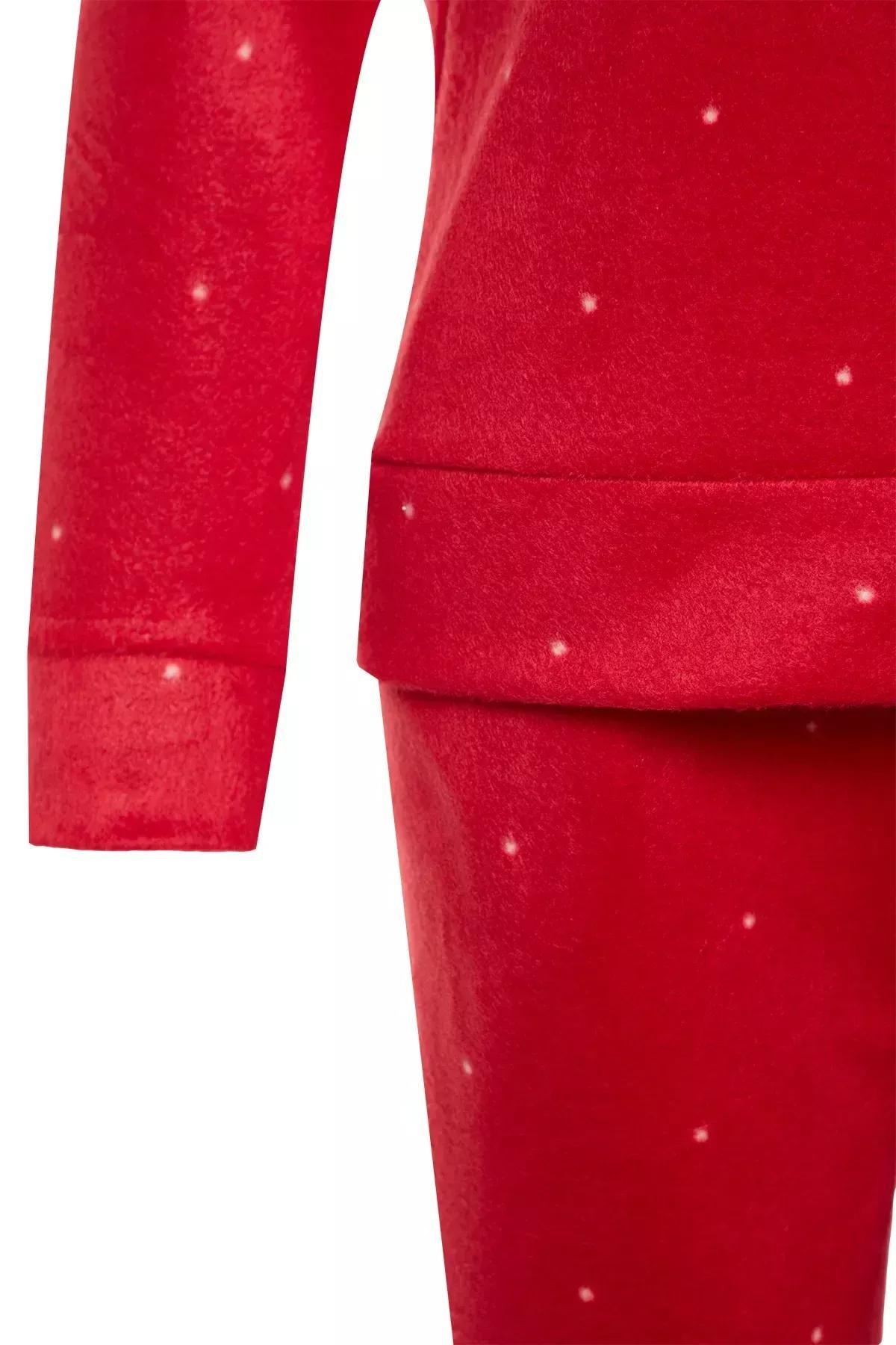 Red Velvet Knitted Pyjamas Set, C101_1831, large image number 7