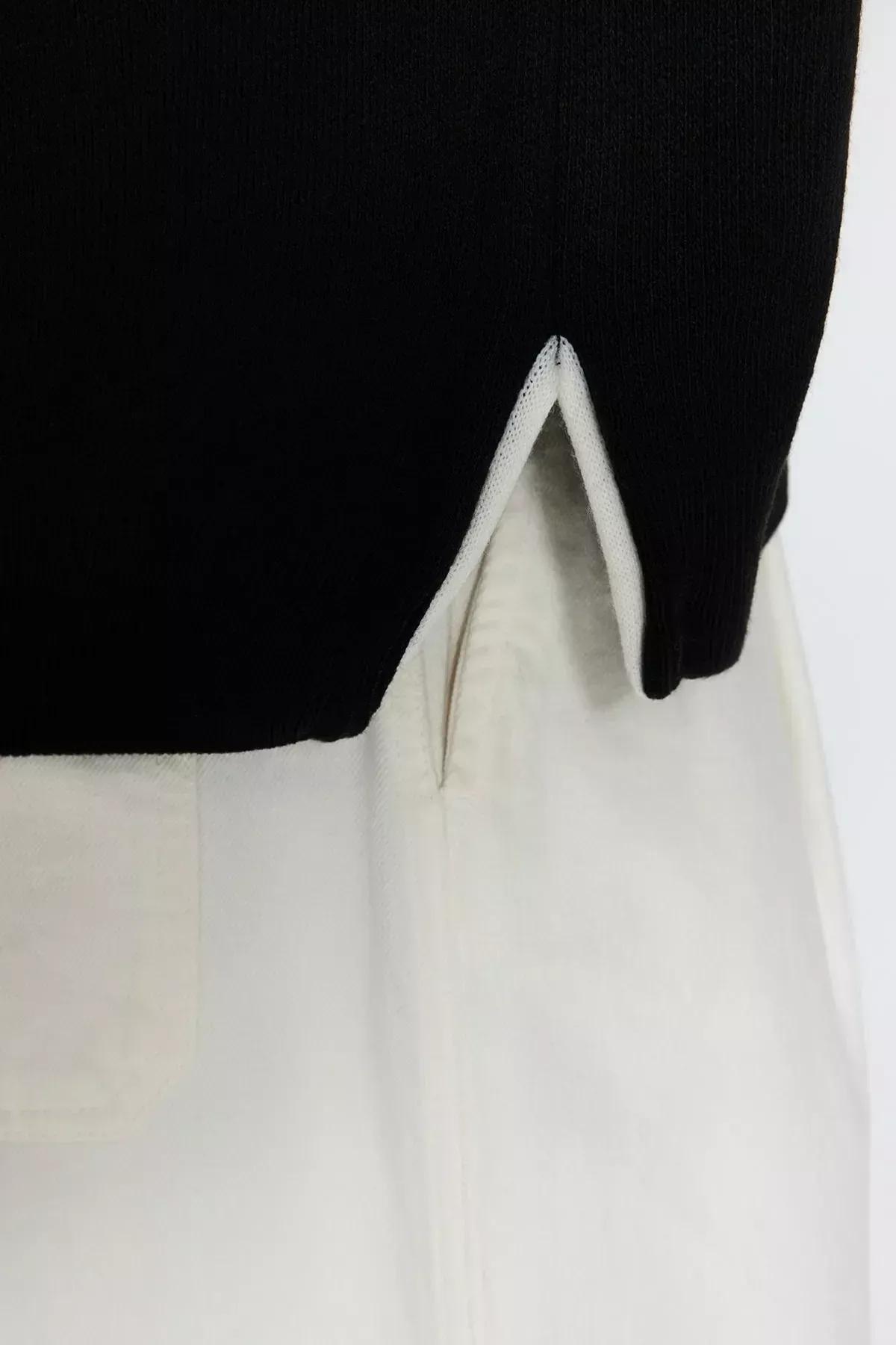 Black Oversized Knitted Sweater, , large image number 6