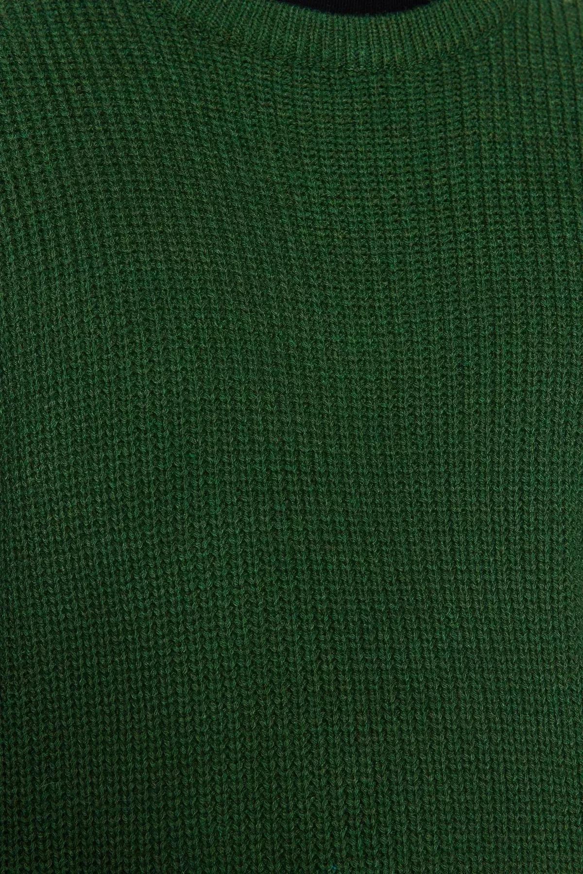 Khaki Oversized Knitted Sweater, Khaki, large image number 3