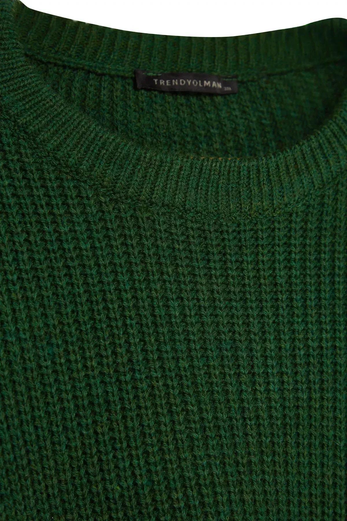 Khaki Oversized Knitted Sweater, Khaki, large image number 6