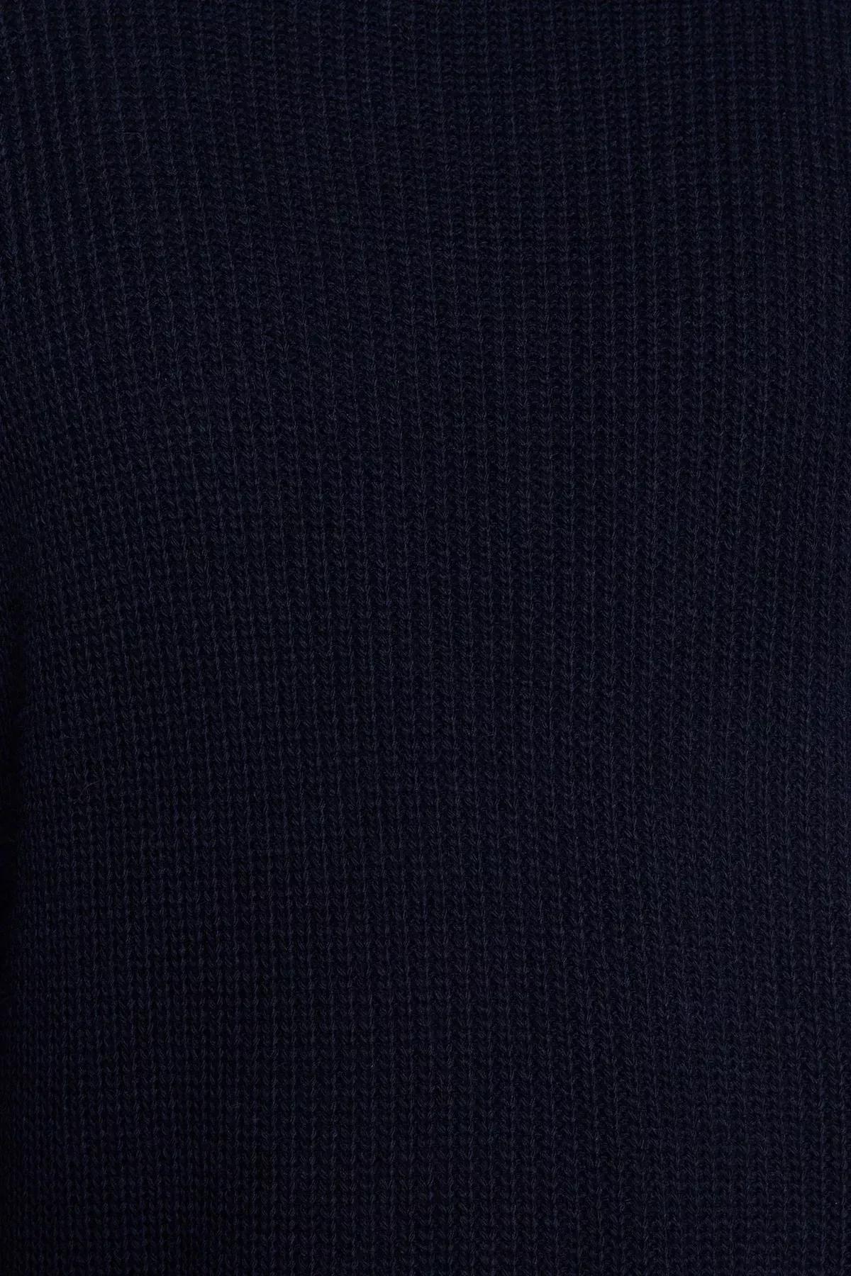 Navy oversize knit sweater, Navy blue, large image number 3