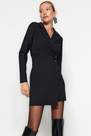 Trendyol - Black Buttoned Knitted Mini Jacket Dress