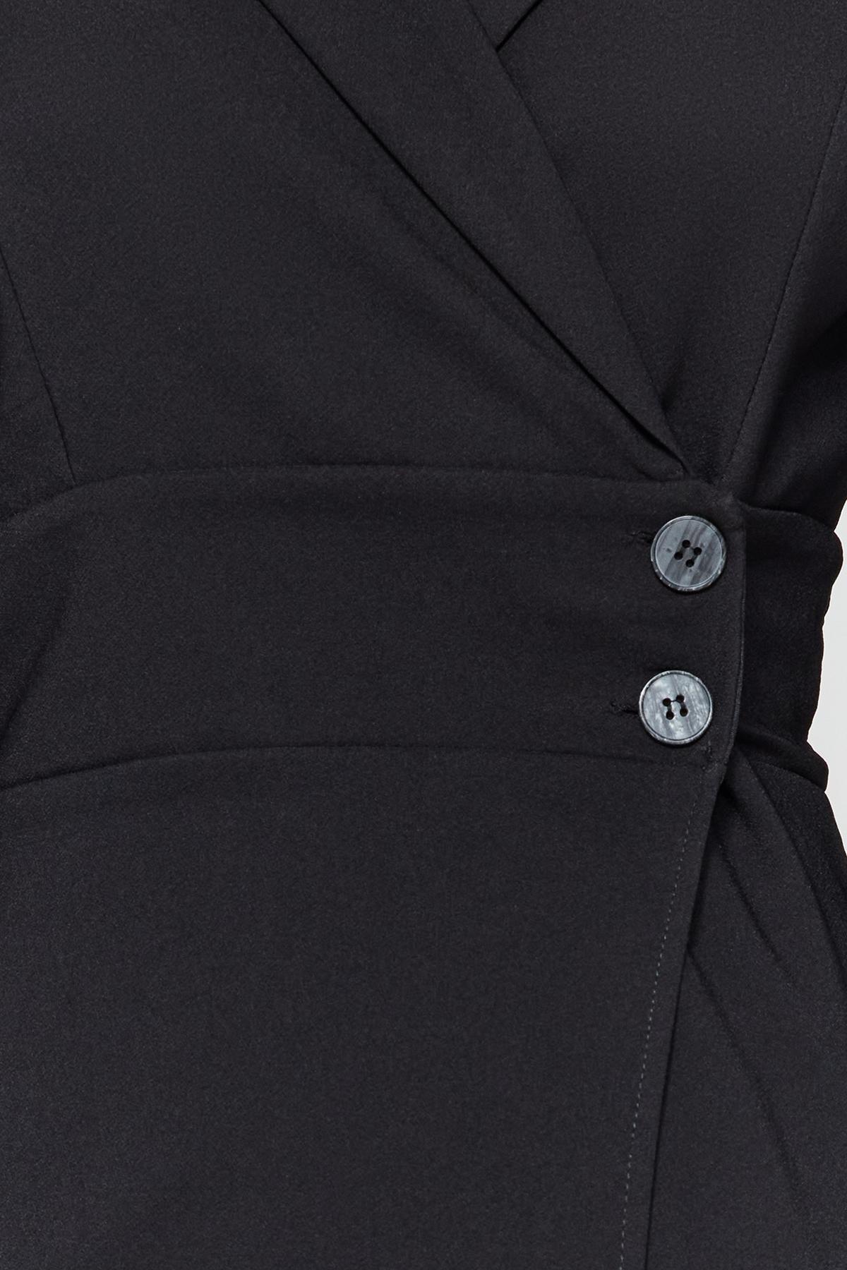 Trendyol - Black Buttoned Knitted Mini Jacket Dress