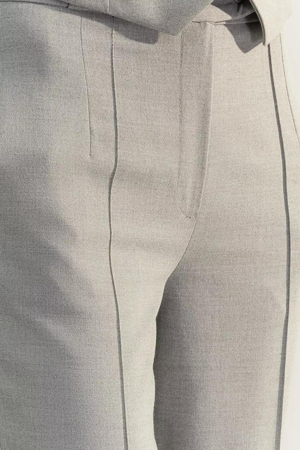 Grey High-Waist Ribbed Trousers, C101_1653, large image number 3