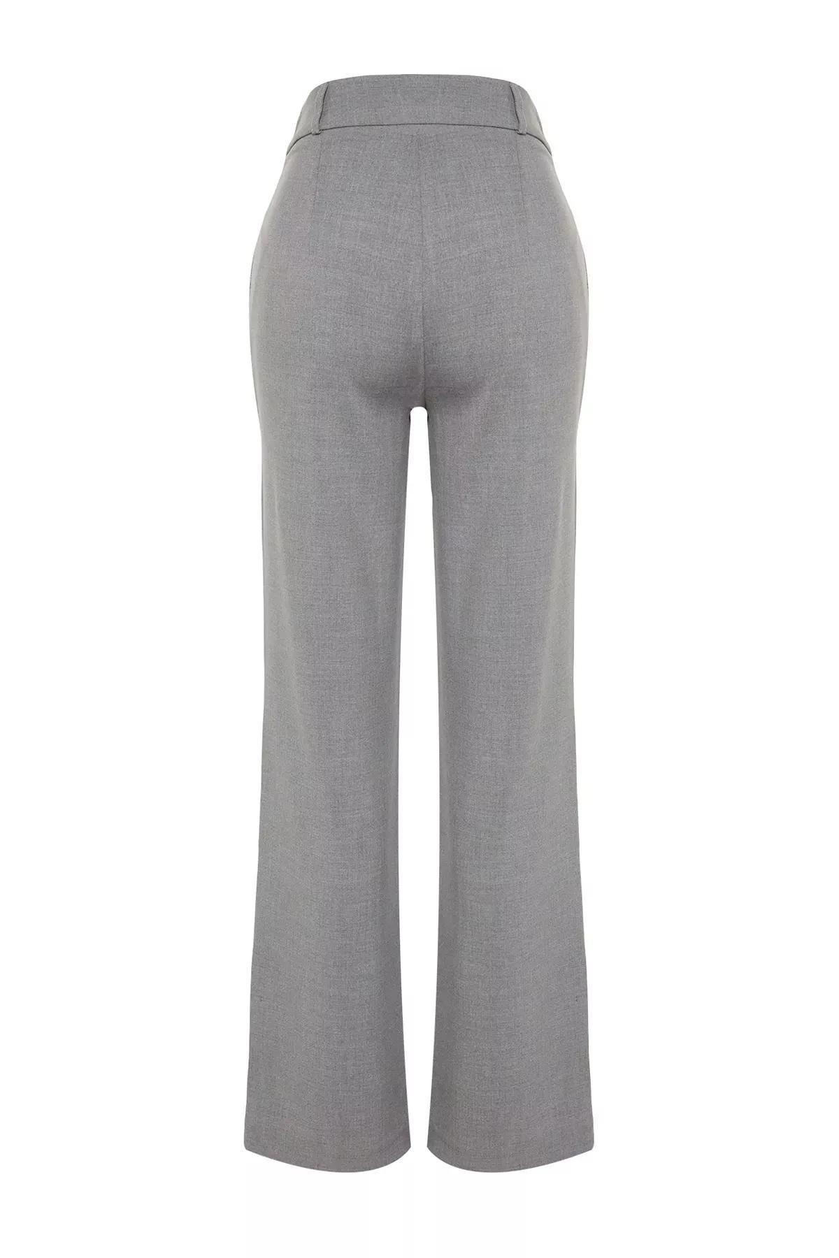 Grey High-Waist Ribbed Trousers, C101_1653, large image number 6