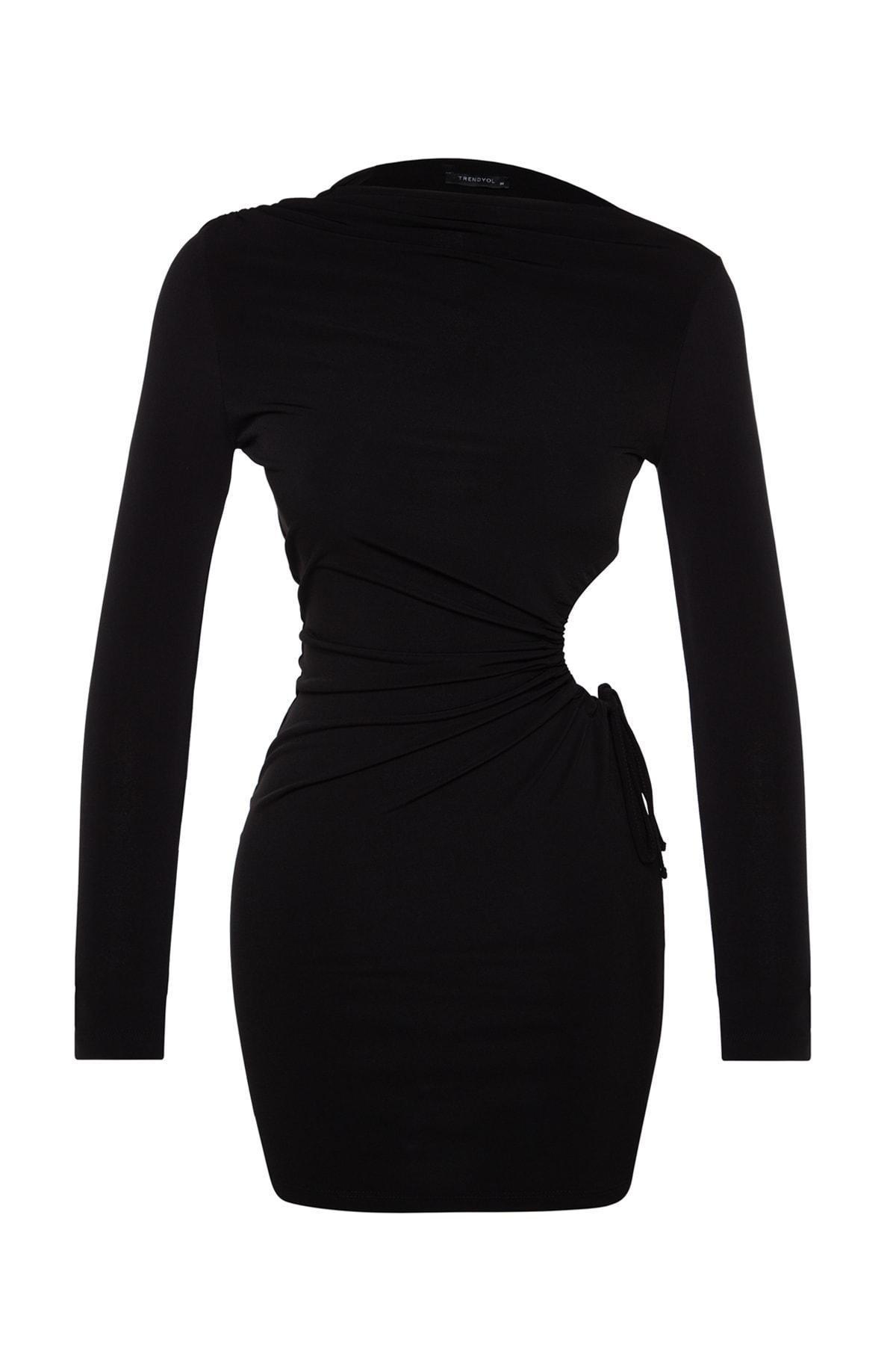 Black Cut-Out Knitted Occasion Wear Dress, , large image number 5