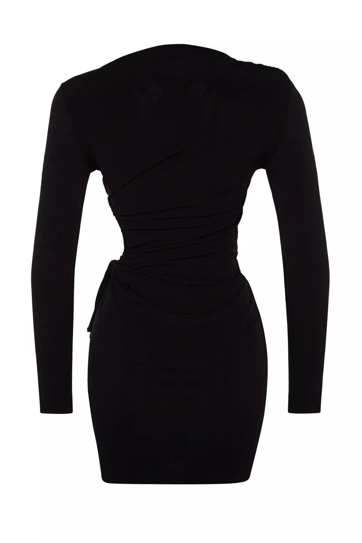 Black Cut-Out Knitted Occasion Wear Dress, , large image number 6