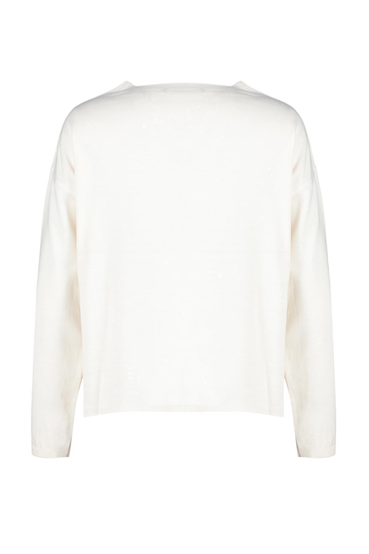 Trendyol - Cream Oversized Knitted Sweater