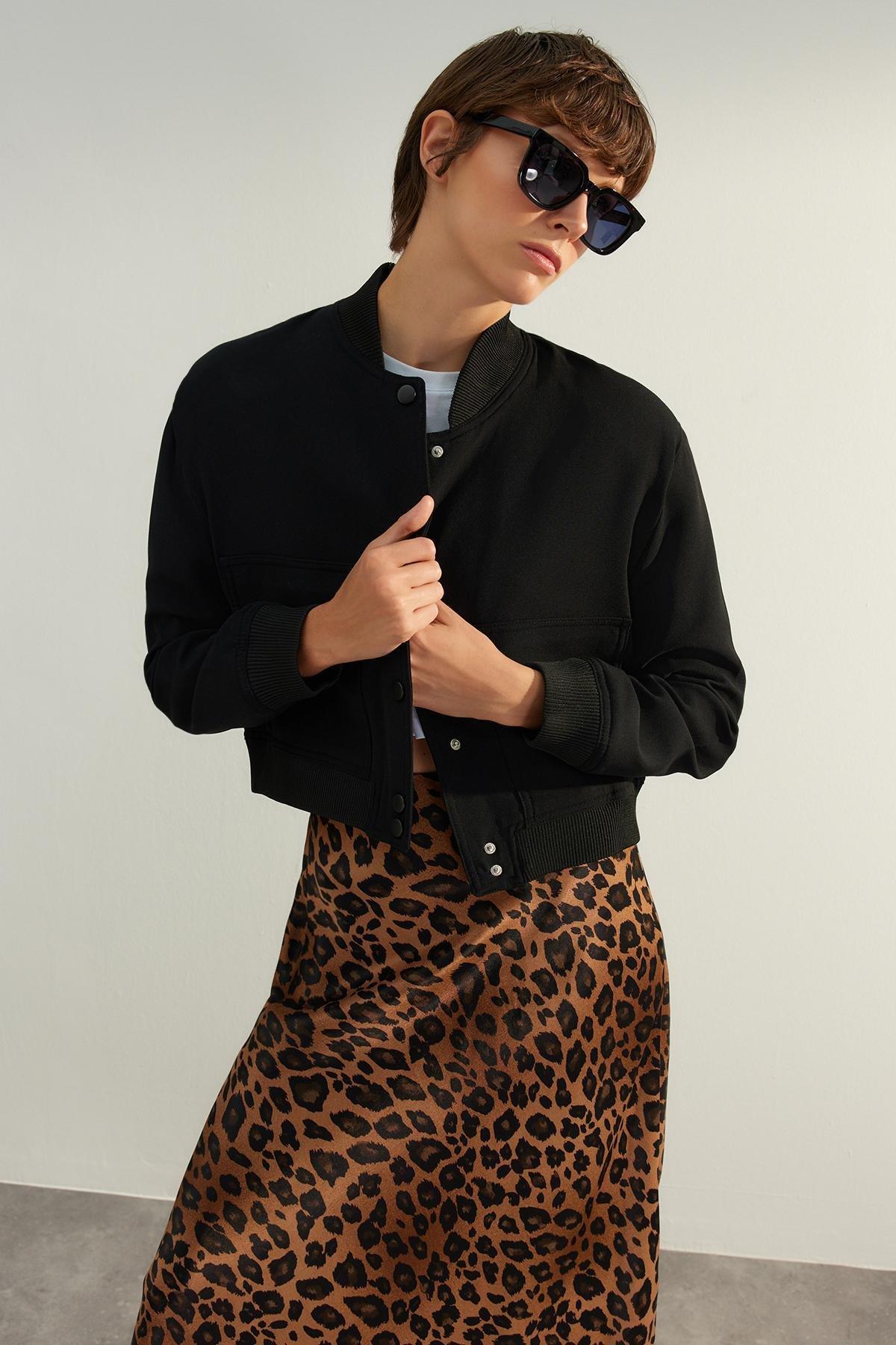 Black Premium Bomber Woven Jacket, , medium