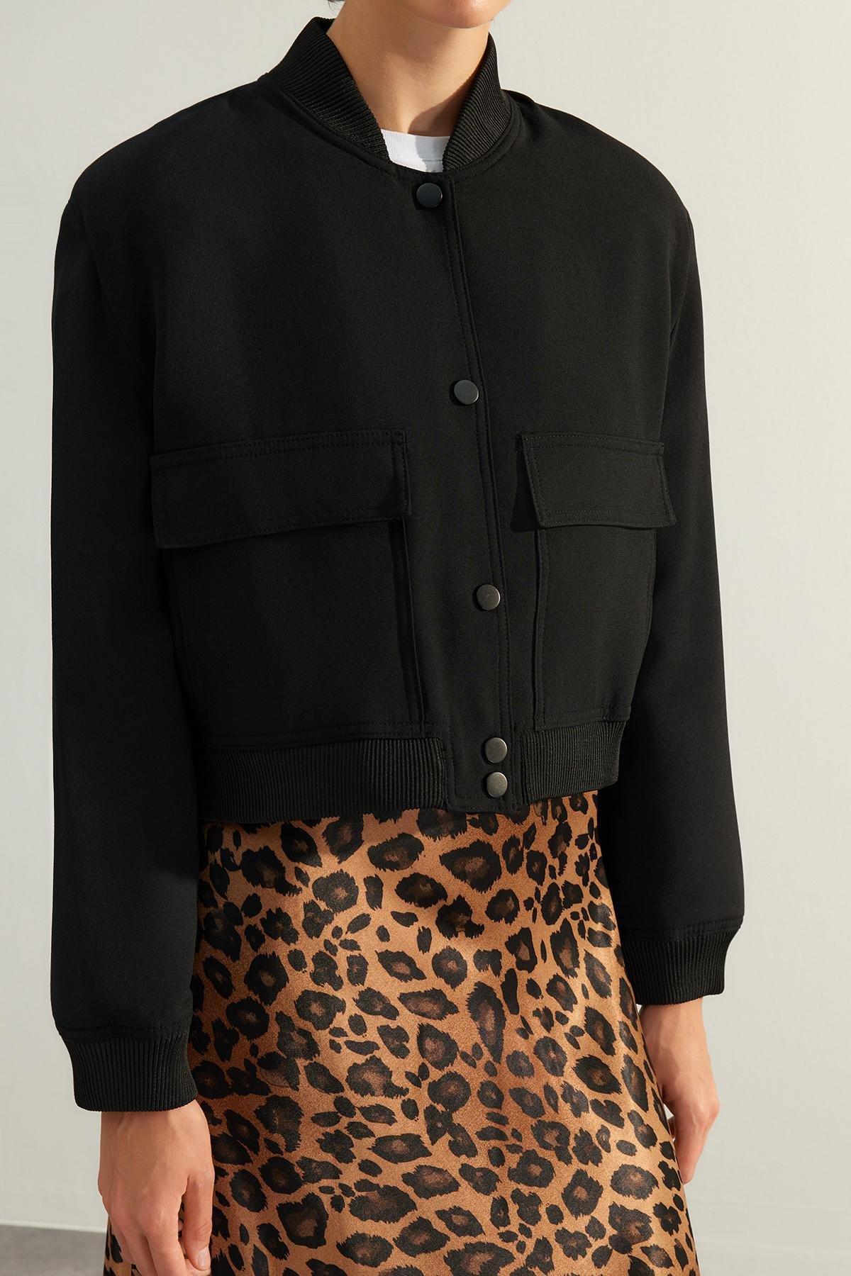 Black Premium Bomber Woven Jacket, , large image number 2