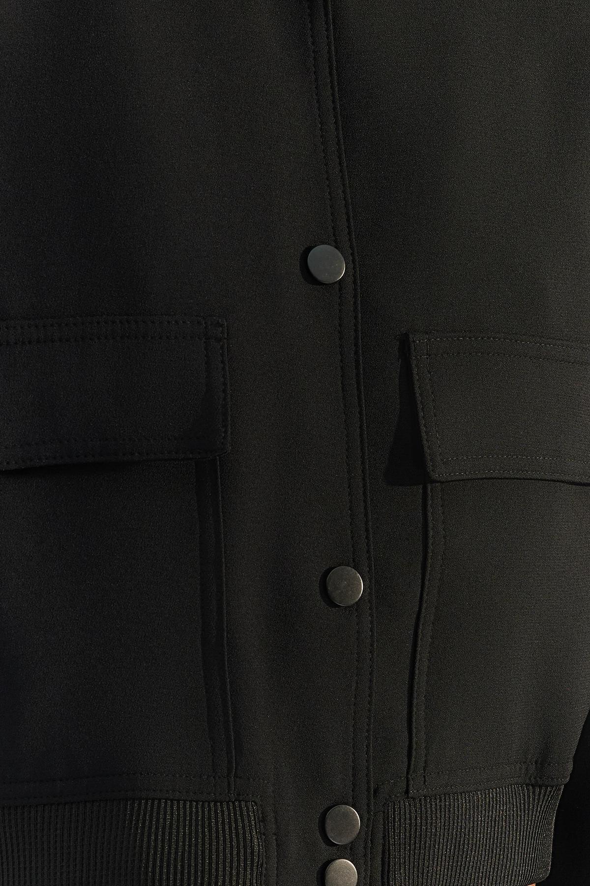 Black Premium Bomber Woven Jacket, , large image number 4