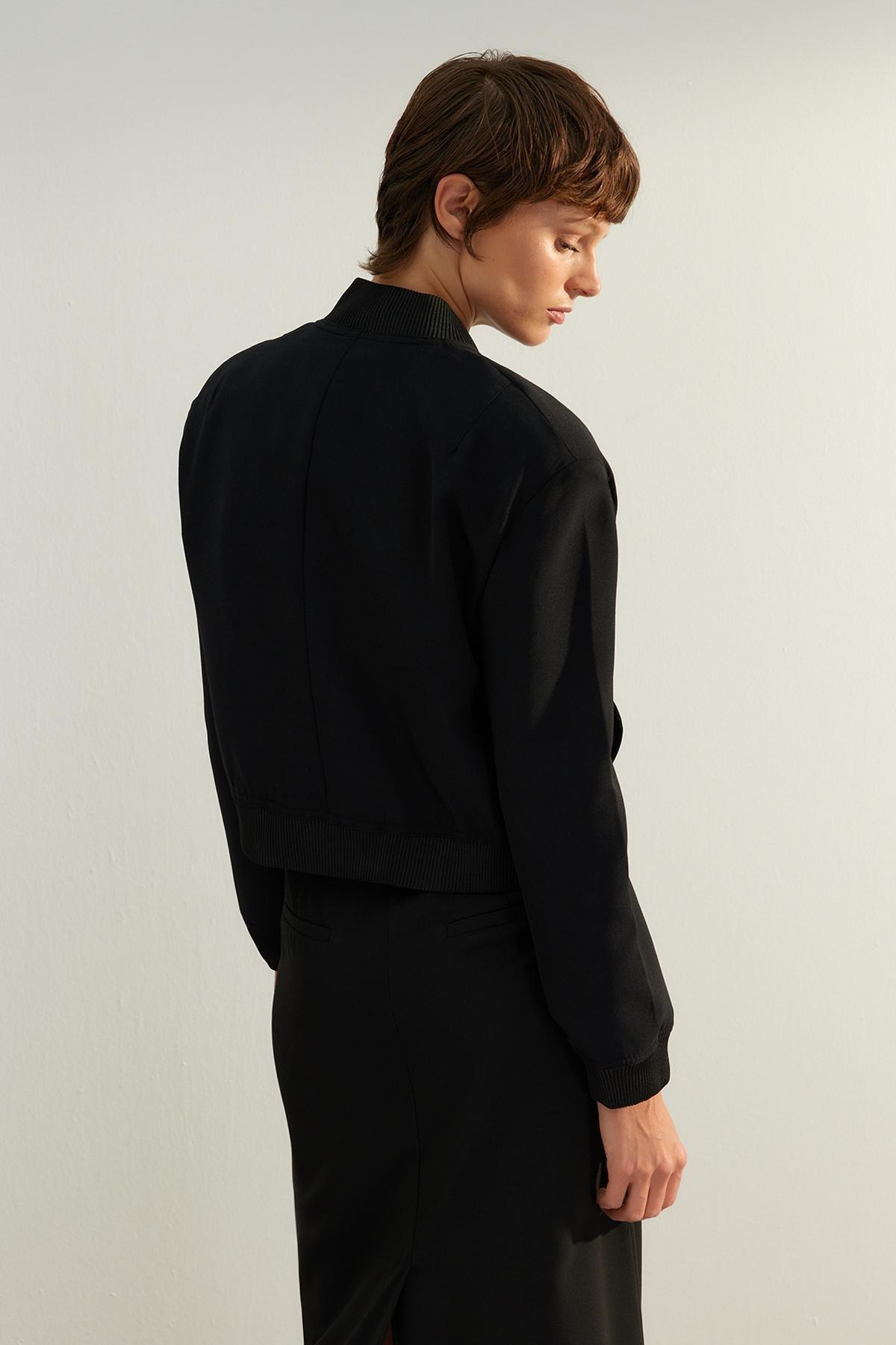 Black Premium Bomber Woven Jacket, , large image number 5