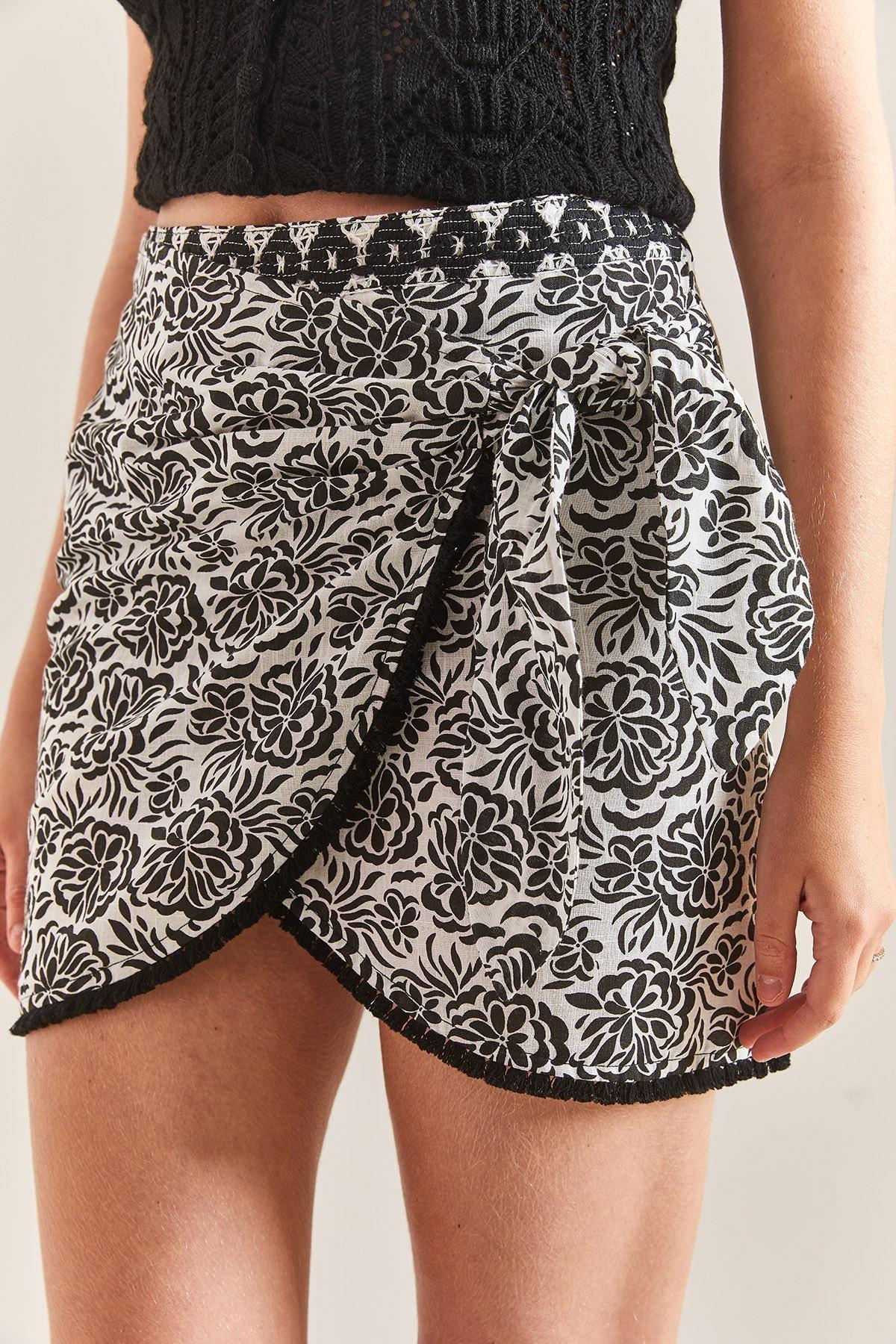 Multicolour Wrap Cut Mini Skirt, , large image number 6