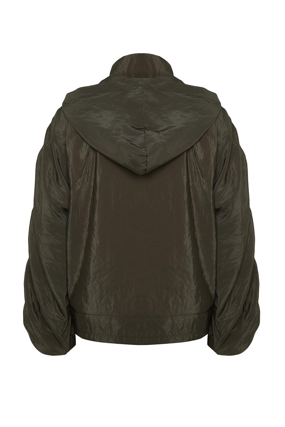 Khaki Hooded Sports Sweatshirt, , large image number 7