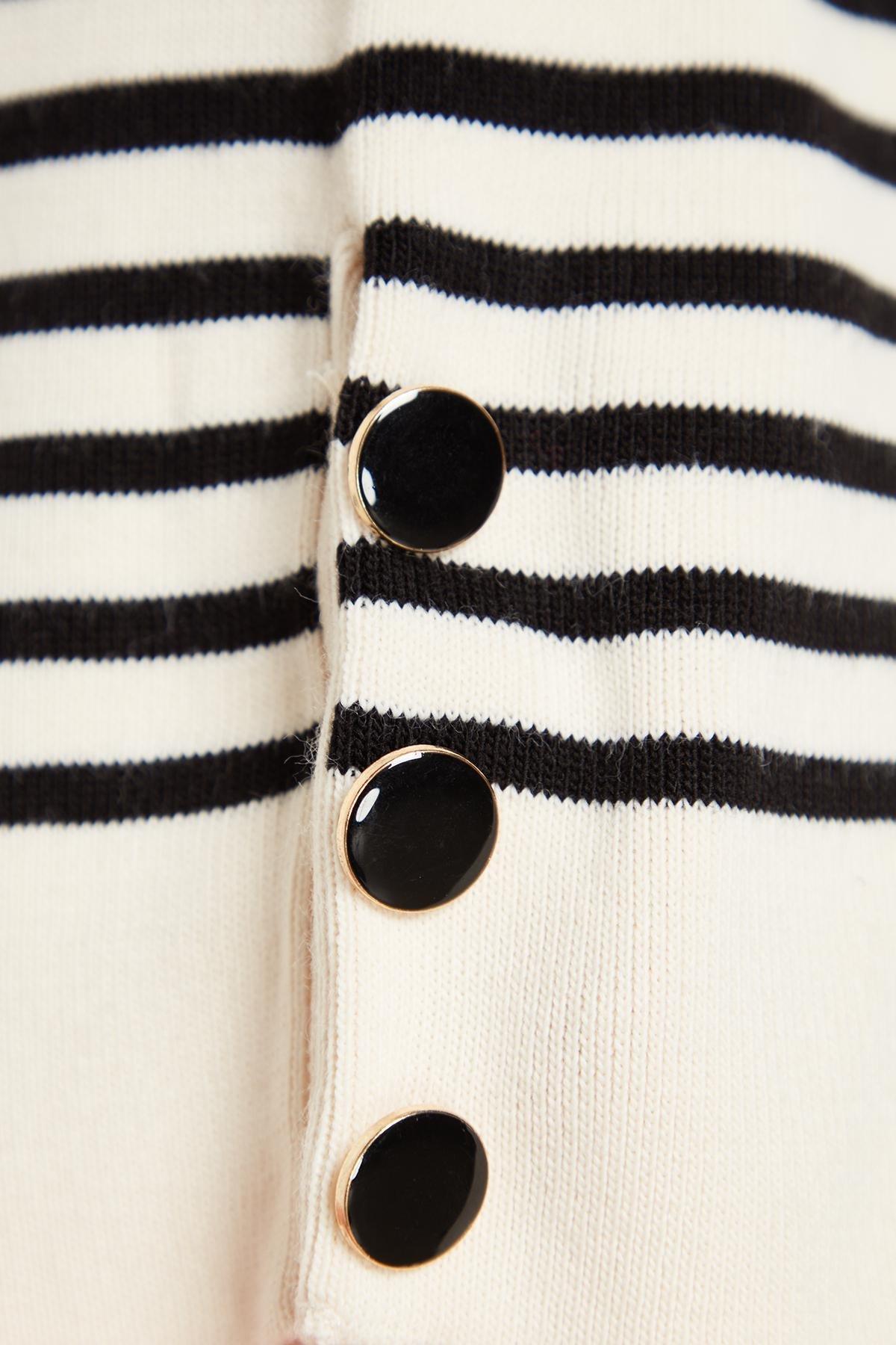 Trendyol - Ecru Striped Knitwear Sweater
