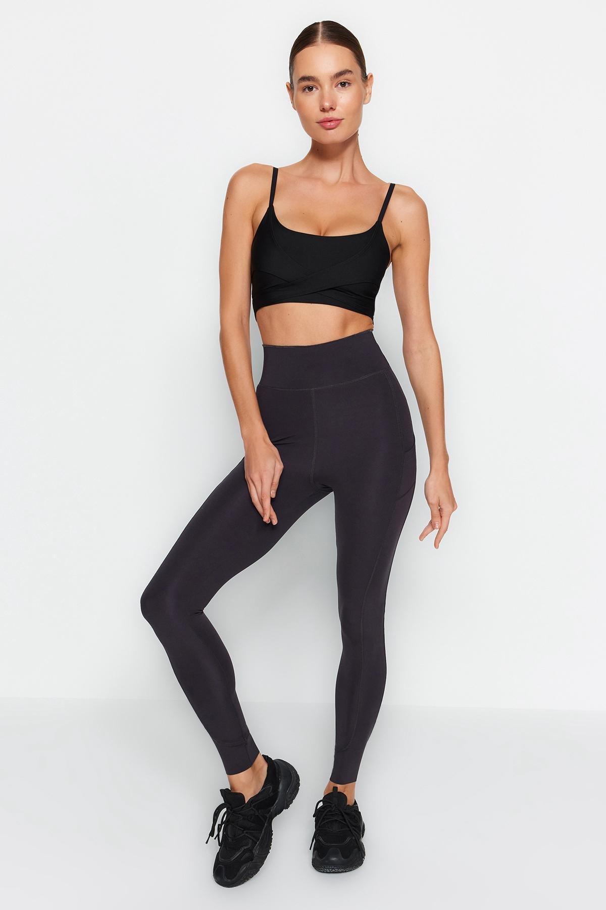 Trendyol - Grey Full Length Reflective Print Sports Leggings