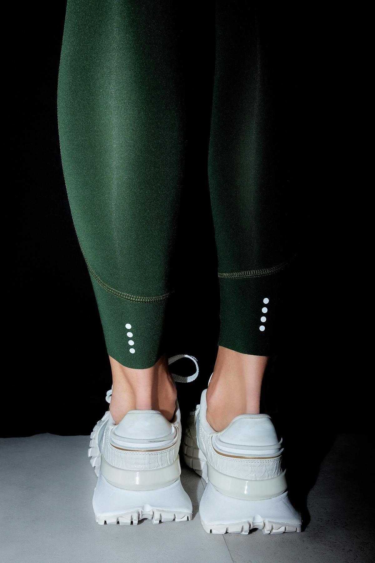 Green Full Length Sports Leggings, , large image number 2