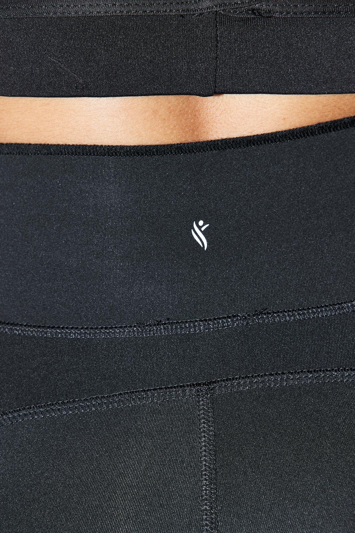 Black Full Length Reflective Print Sports Leggings, , large image number 2