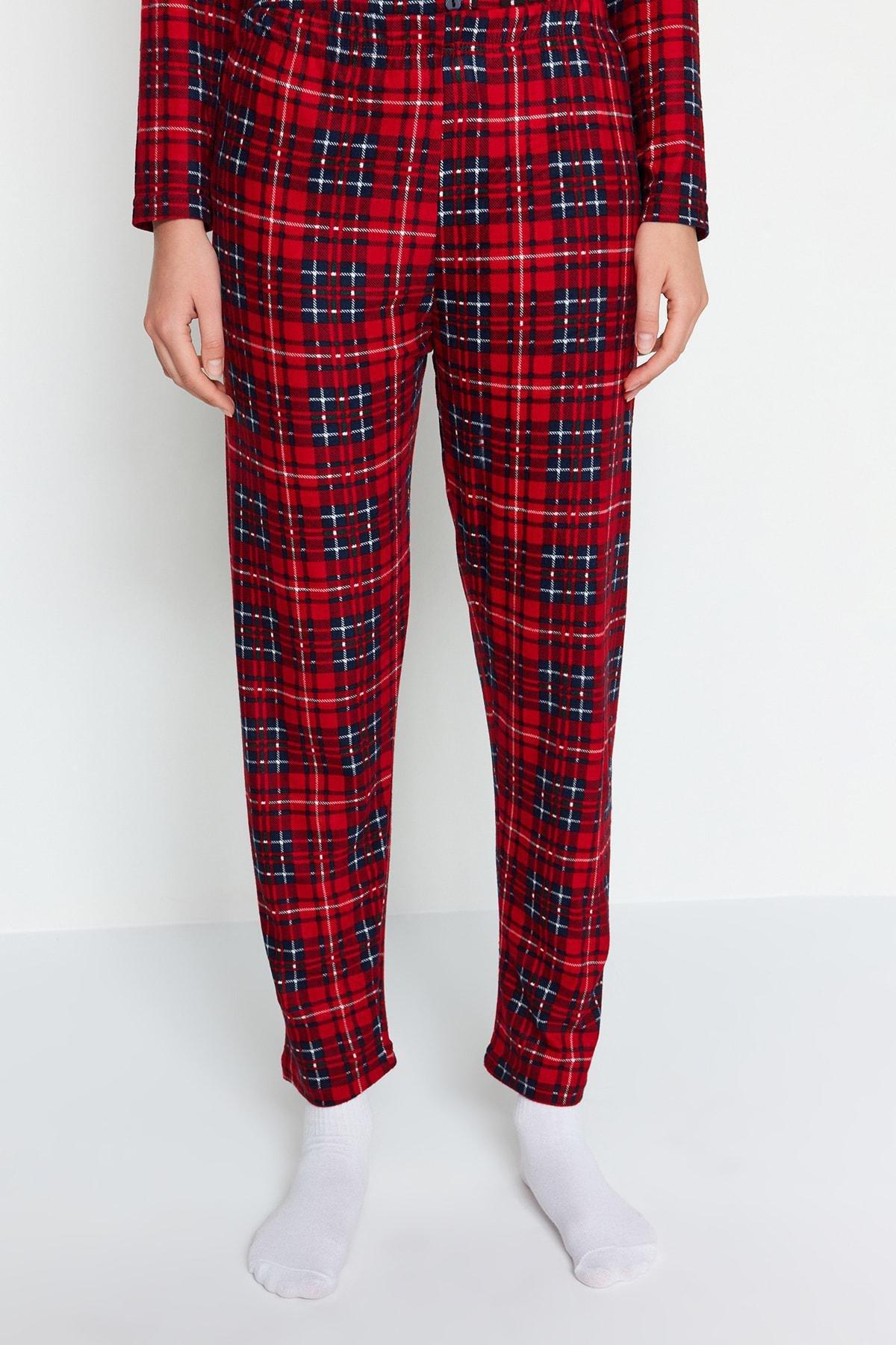 Red Checkered Knitted Pyjamas Set, , large image number 5