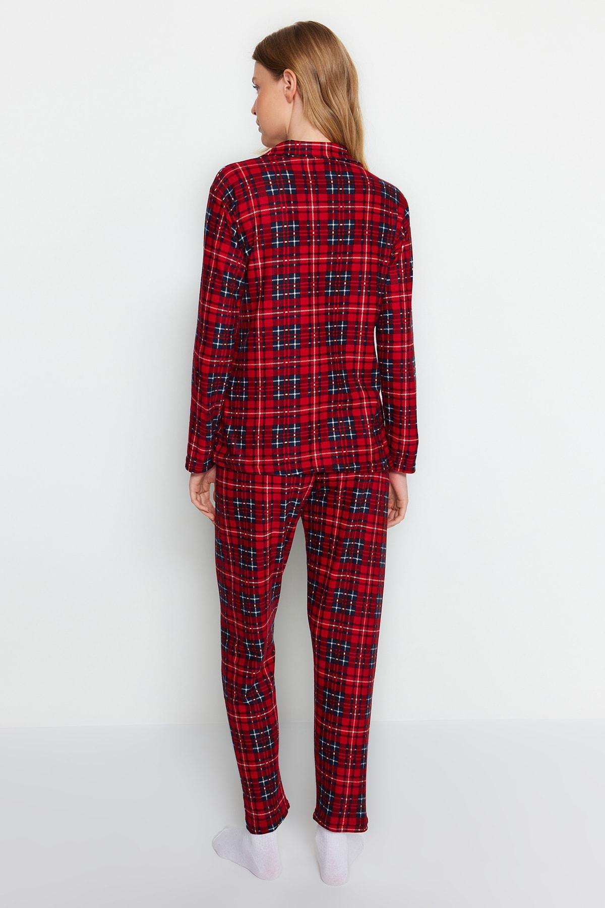 Red Checkered Knitted Pyjamas Set, , large image number 7
