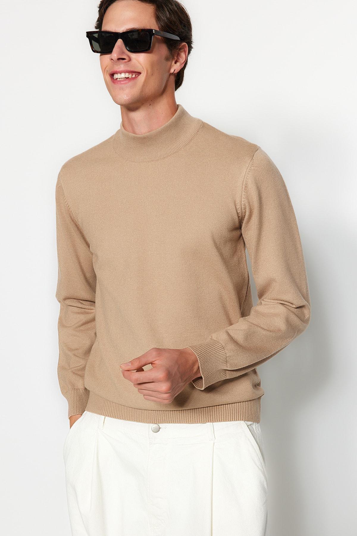 Beige Limited Edition Turtle Neck Knitted Sweater, , large image number 2